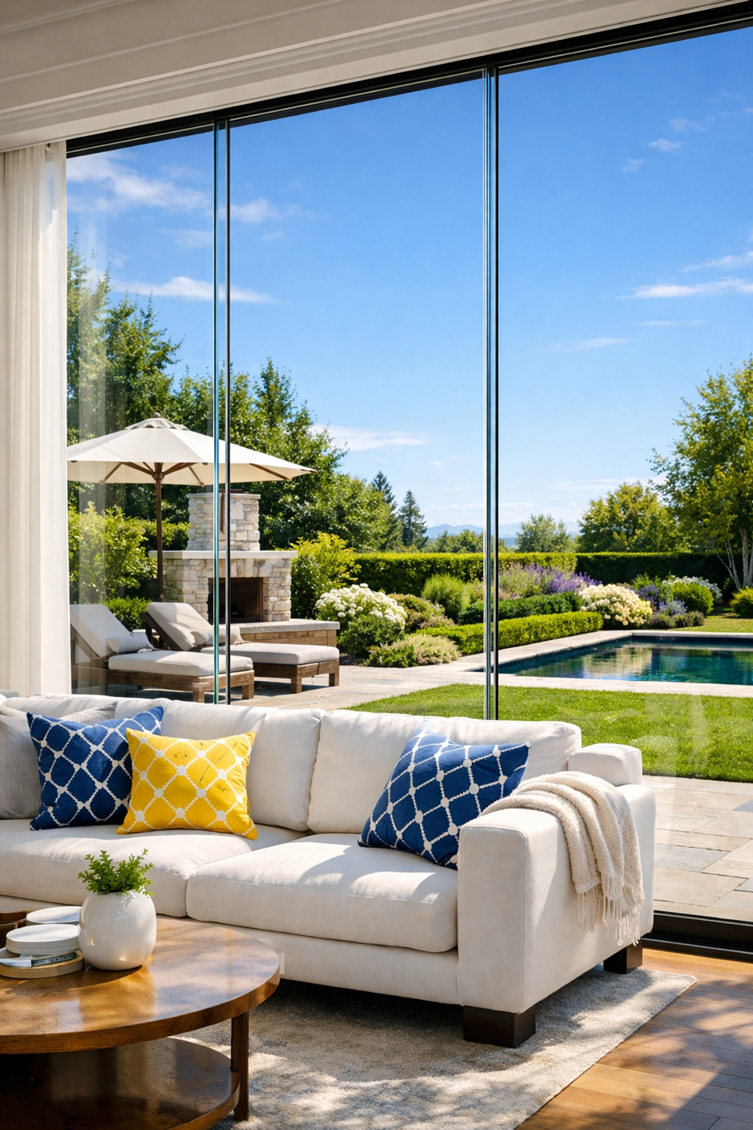 Crystal clear streak-free glass doors in a Winchester home highlighting professional eco-friendly cleaning.