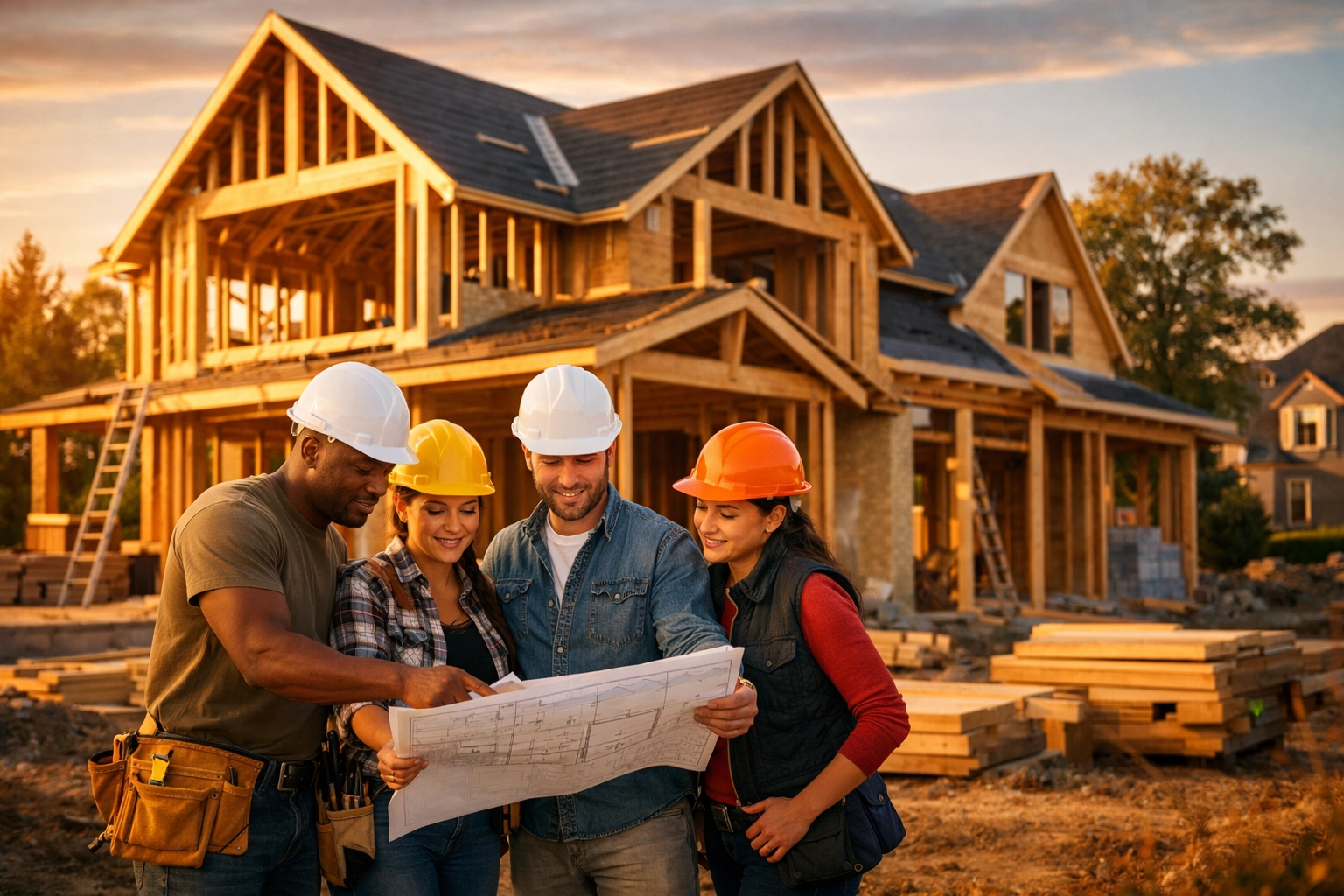Construction crew building home in Northern Kentucky showing increased replacement costs