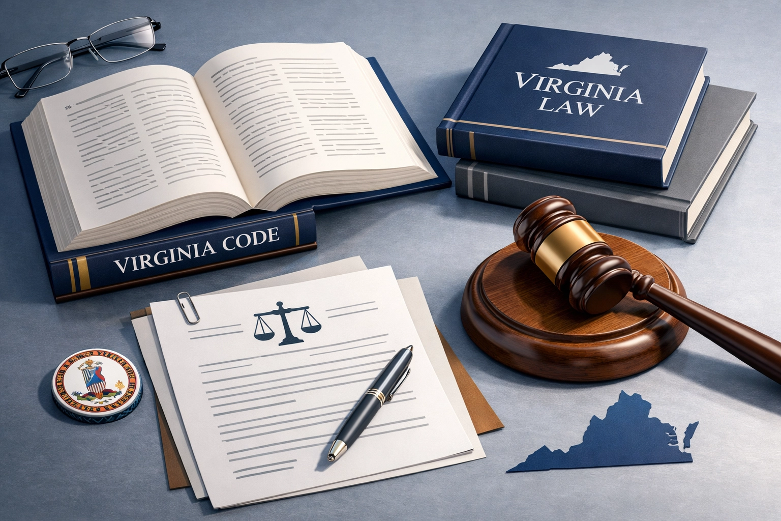 Virginia Code law books and gavel representing family custody law expertise