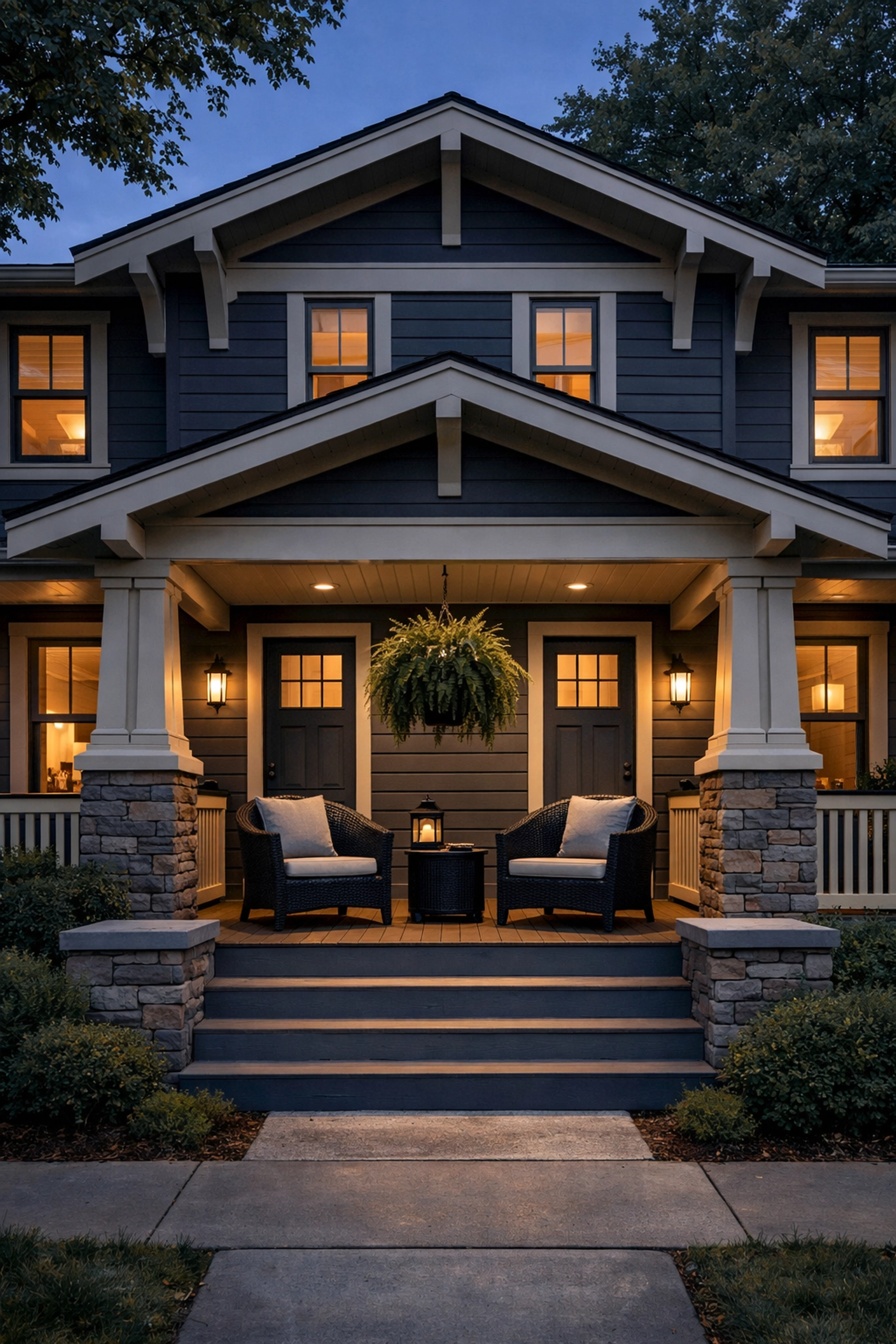 Exterior view of a Lakewood duplex front porch, showcasing high-intent real estate investment potential.