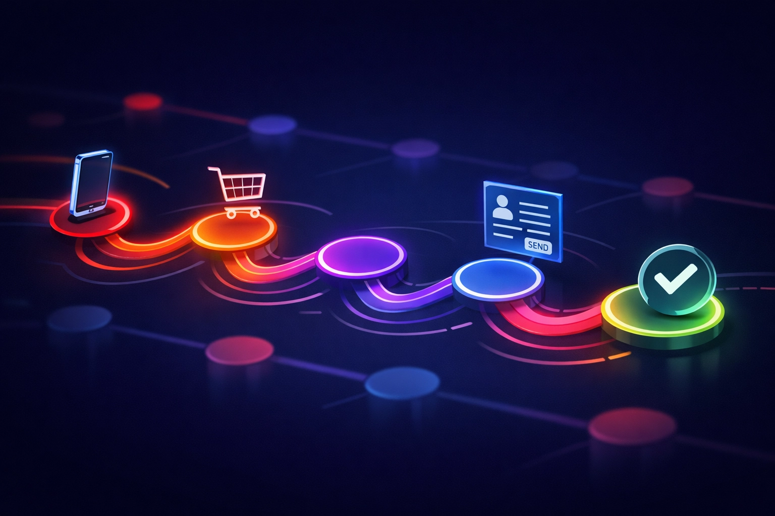 Website user journey map showing visitor touchpoints from first visit to customer conversion
