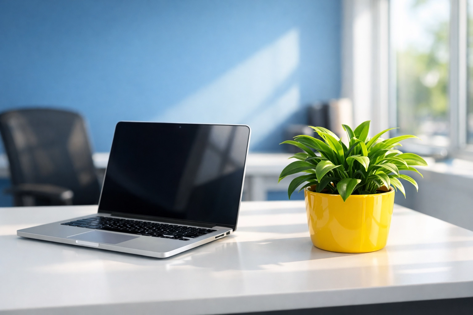 Sun-drenched, dust-free office workstation in Attleboro showing professional janitorial maintenance results.