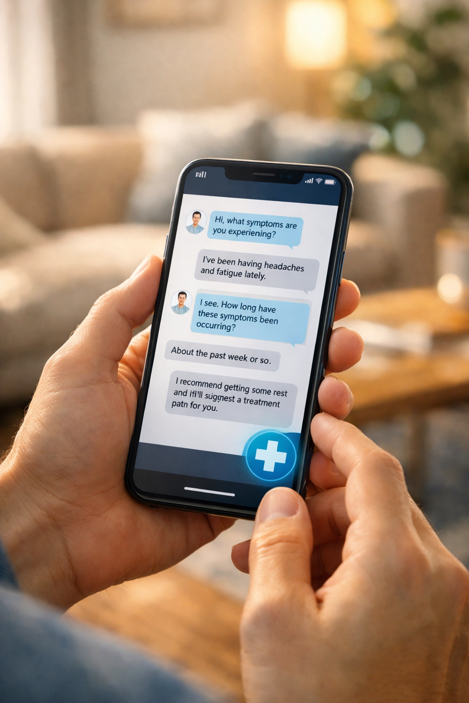 Secure medical messaging on a smartphone for discreet online UTI treatment and telehealth consultations.