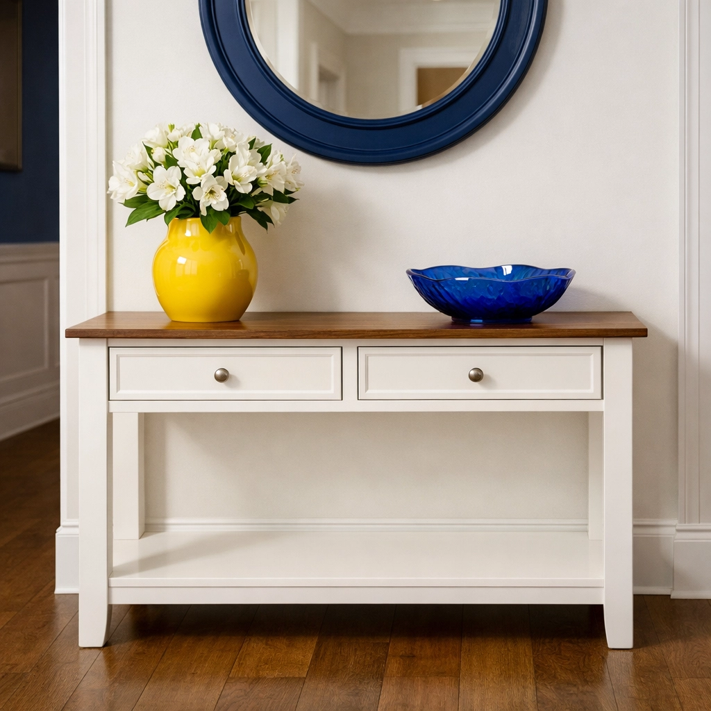 A clutter-free entryway prepared for professional house cleaning Pepperell MA services.