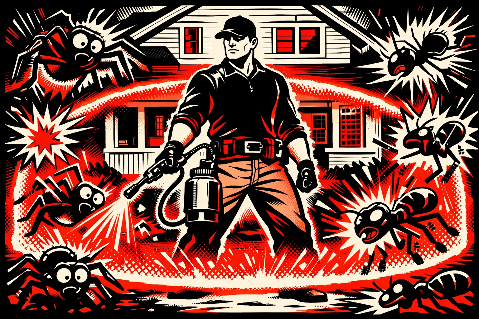 Professional exterminator creating a protective barrier defense for pest control in Jasper AL.