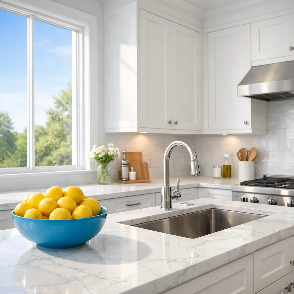 Spotless kitchen in Acton MA home after professional house cleaning services.