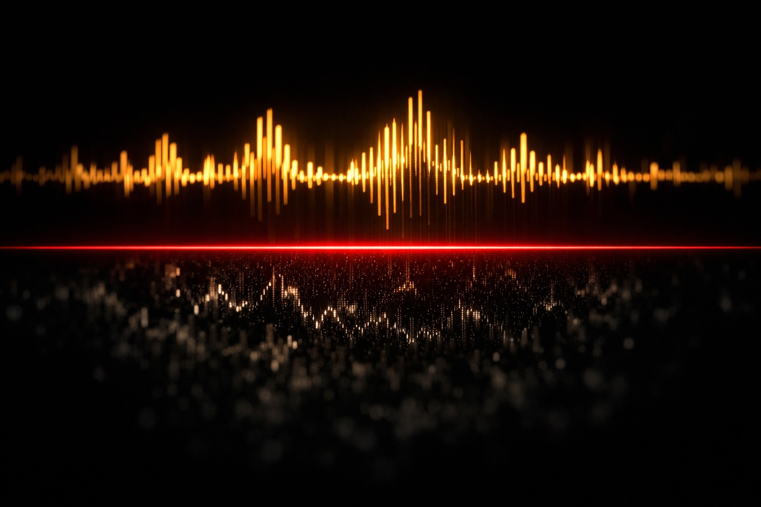 Audio waveform showing frequency filtering to remove noise and create clarity