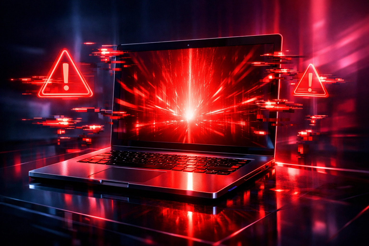 Red warning alert on a computer screen showing a fake tech support scam pop-up aimed at seniors.