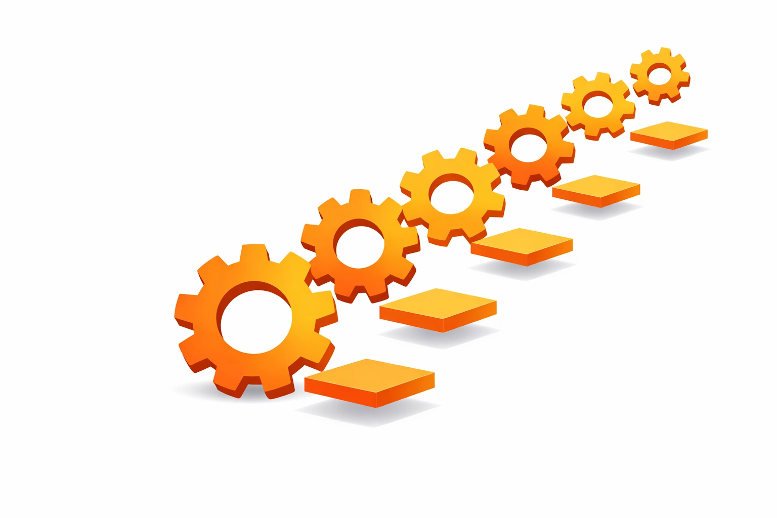 Geometric gears illustration symbolizing a systematic strategic design process and brand development.