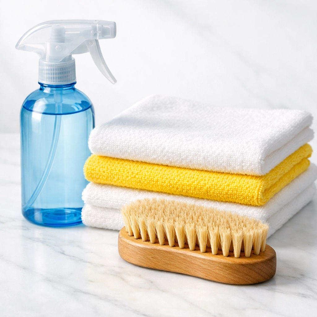 Non-toxic supplies and microfiber cloths used for House Cleaning Pepperell MA.