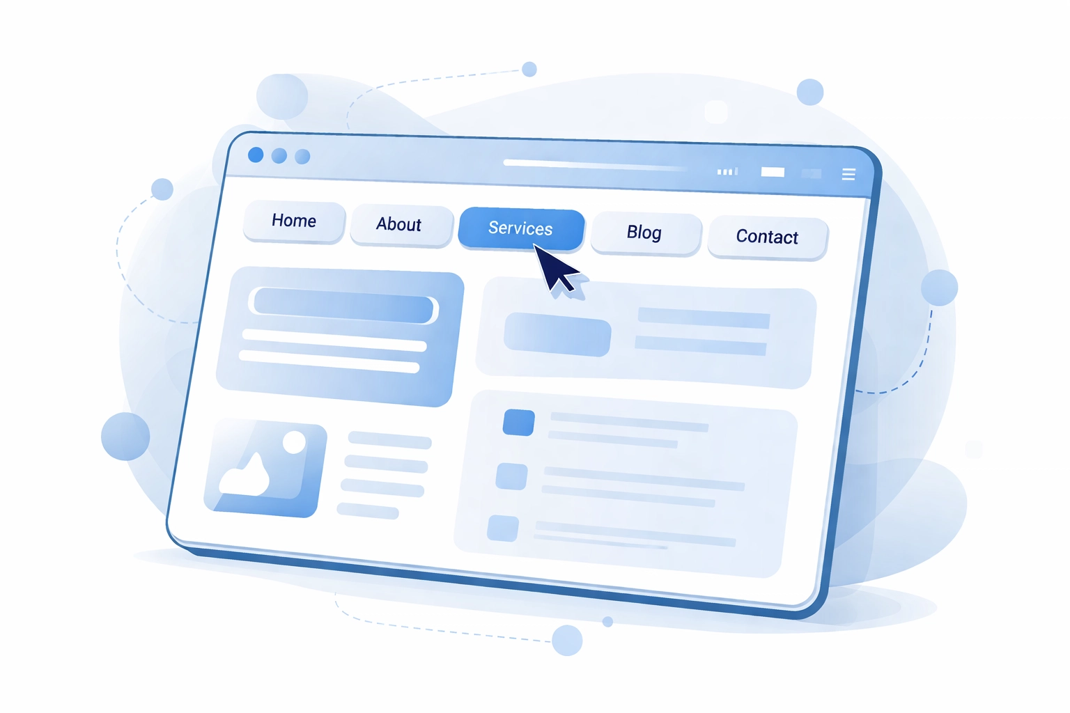 Website navigation with clear menu items and intuitive layout for improved user experience