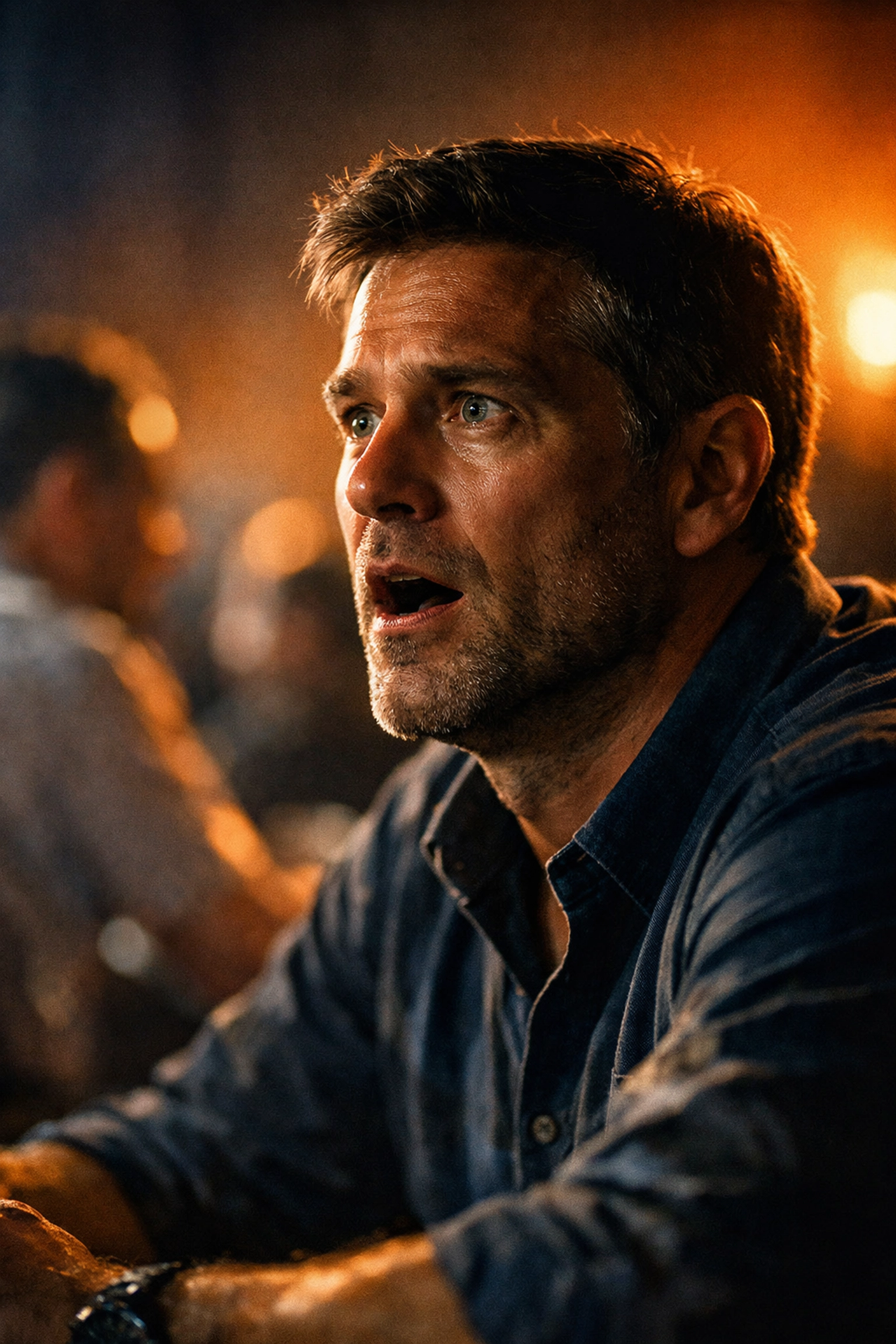 Leadership team member experiencing breakthrough moment during immersive experiential training exercise