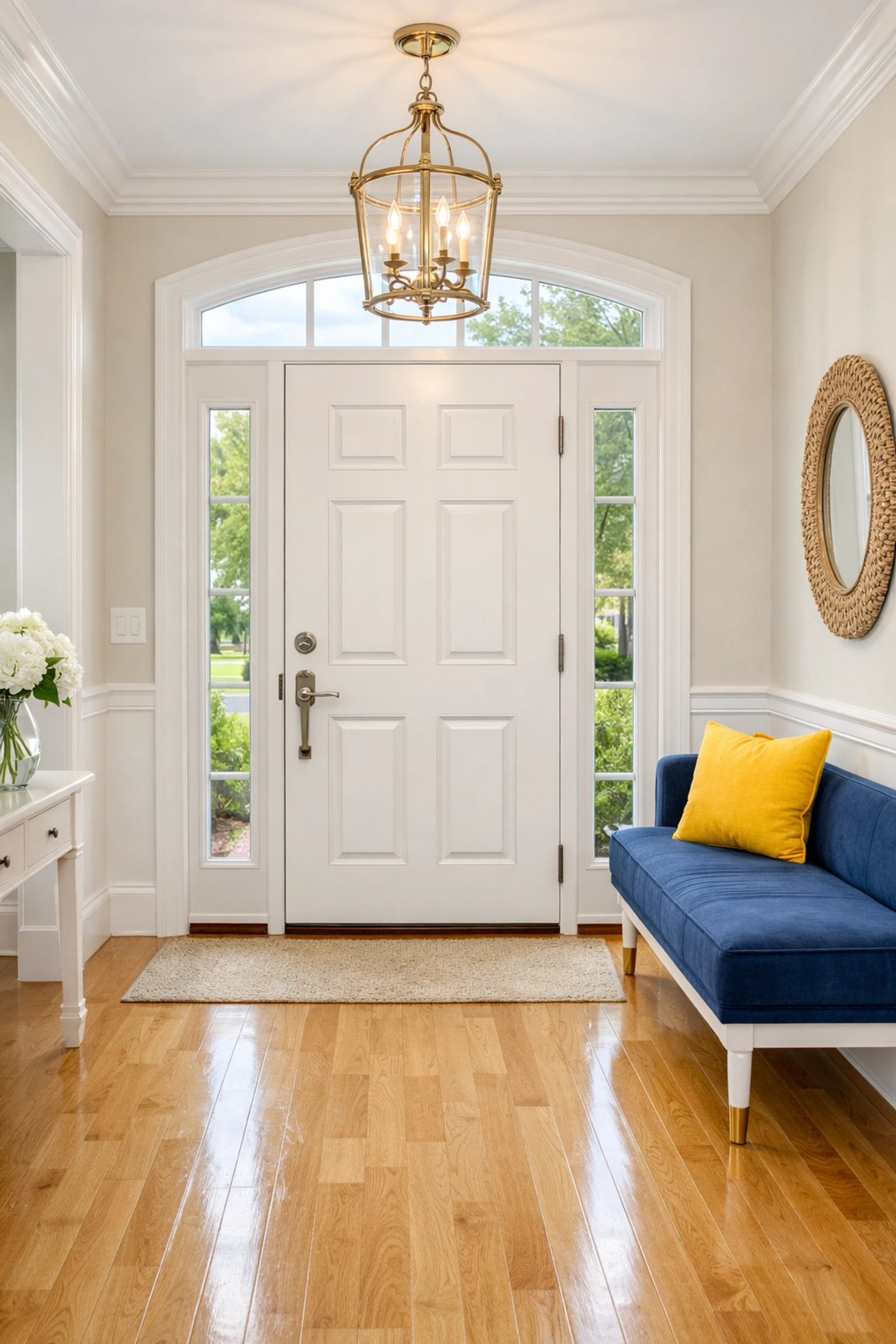 Weekly house cleaning keeps this Marlborough home entryway looking fresh and professionally deep cleaned.
