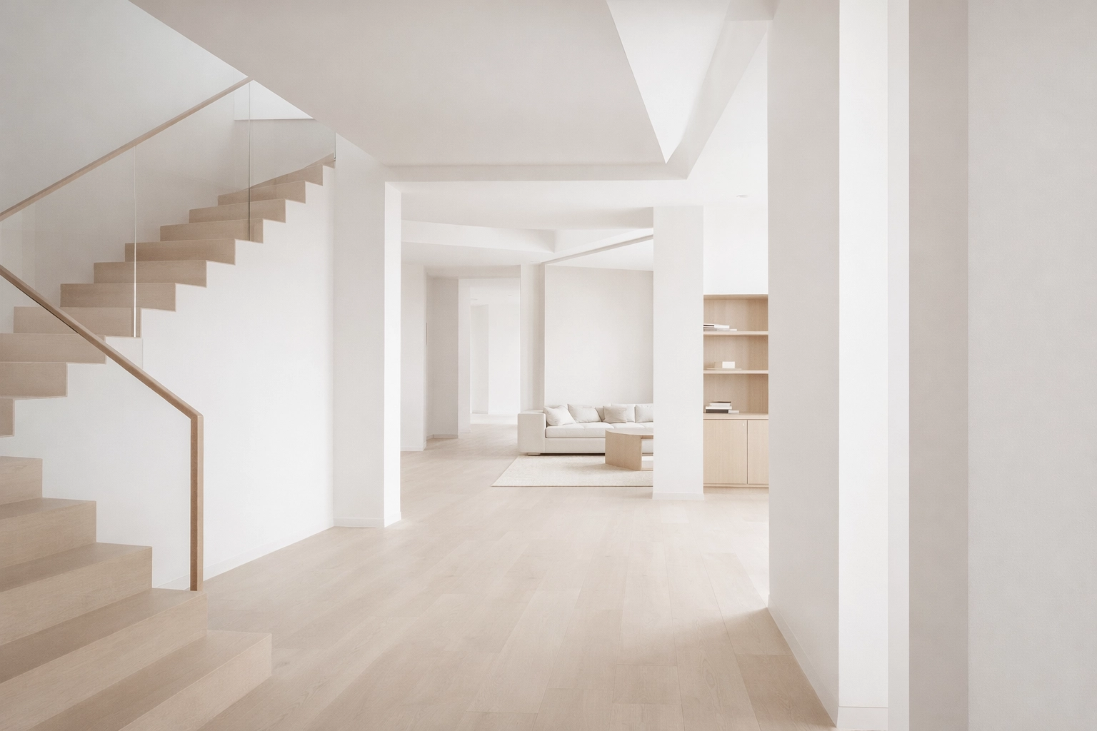 High-end minimalist real estate branding image showing clean lines and modern aesthetic