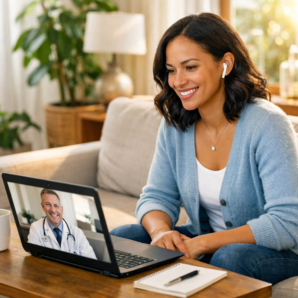 Arizona patient accessing tirzepatide telemedicine consultation from home