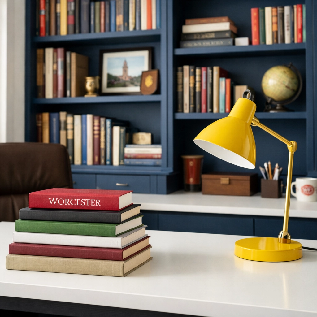 Well-organized study for a Worcester professor after house cleaning Worcester MA.