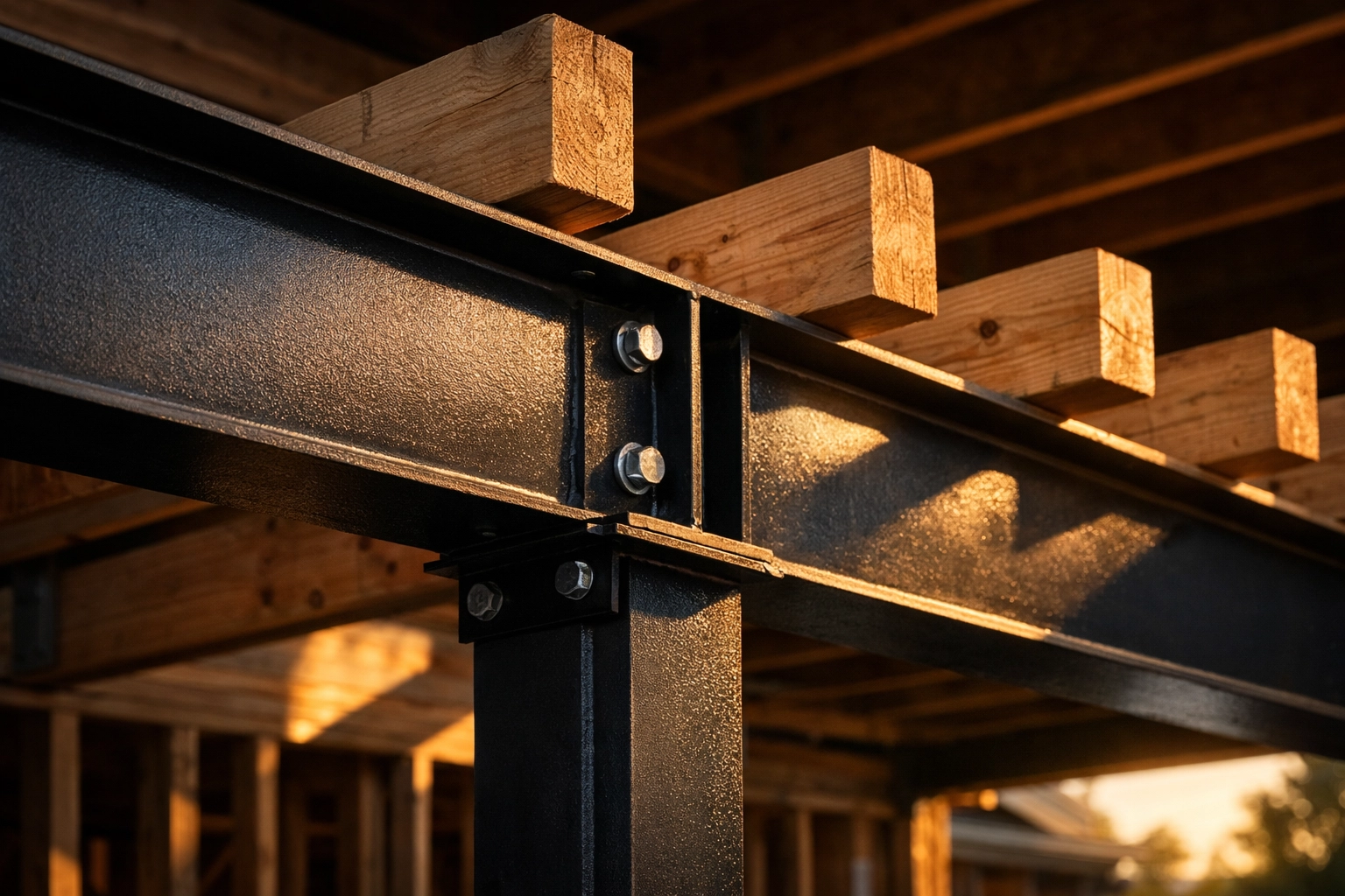 Structural inspection of steel beams and timber joists for a high-quality home extension in Bognor Regis.
