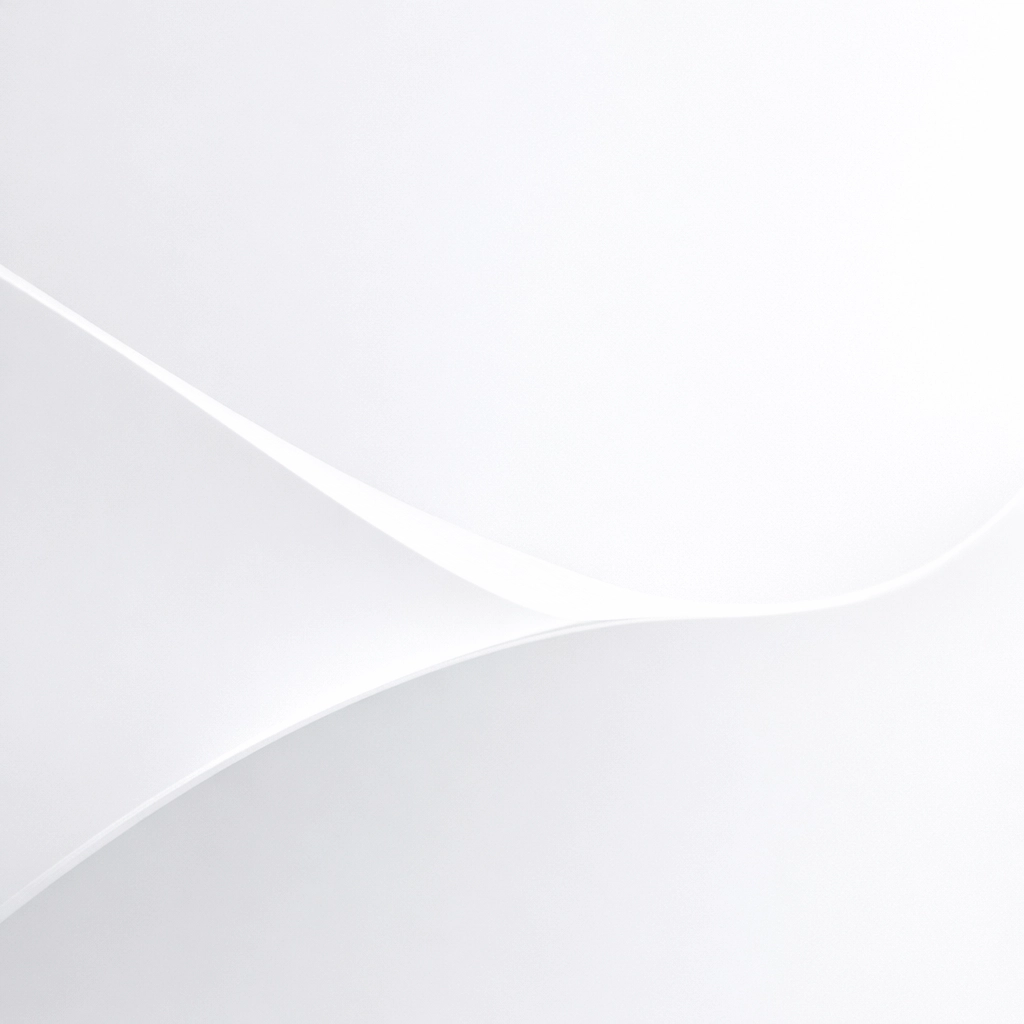 Elegant white curves illustrating clarity and professional standards in modern AI-driven legal services.