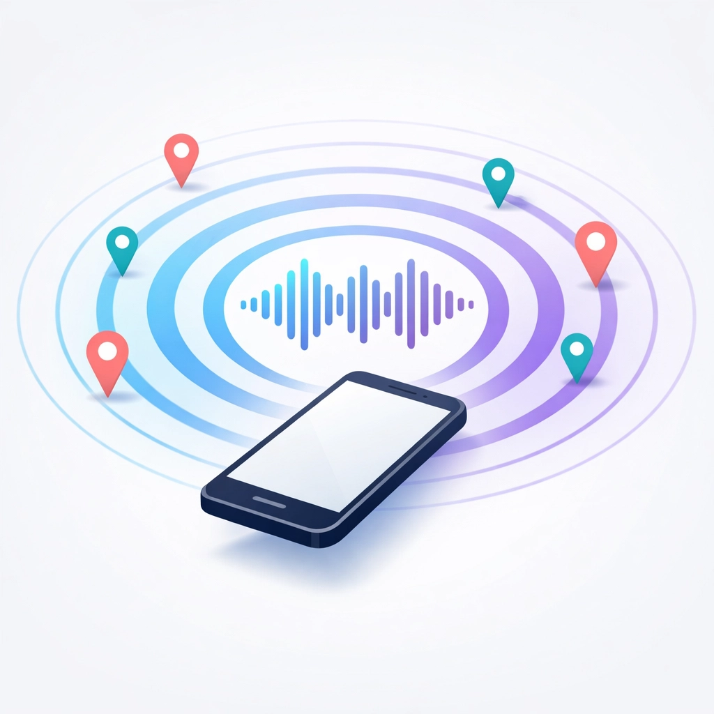 Voice search on smartphone showing near me local business results