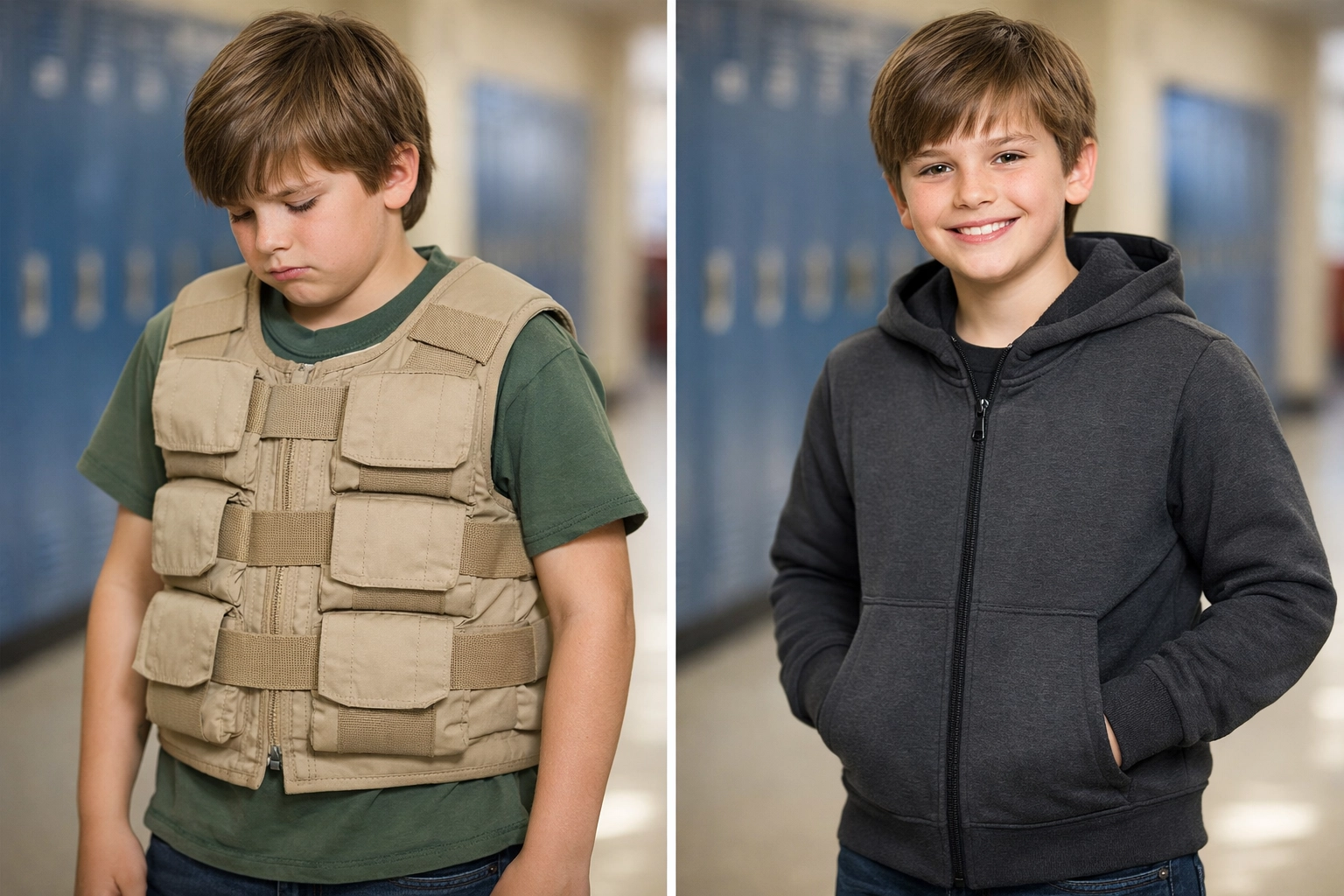 Comparison of bulky medical weighted vest versus stylish sensory friendly hoodie for children