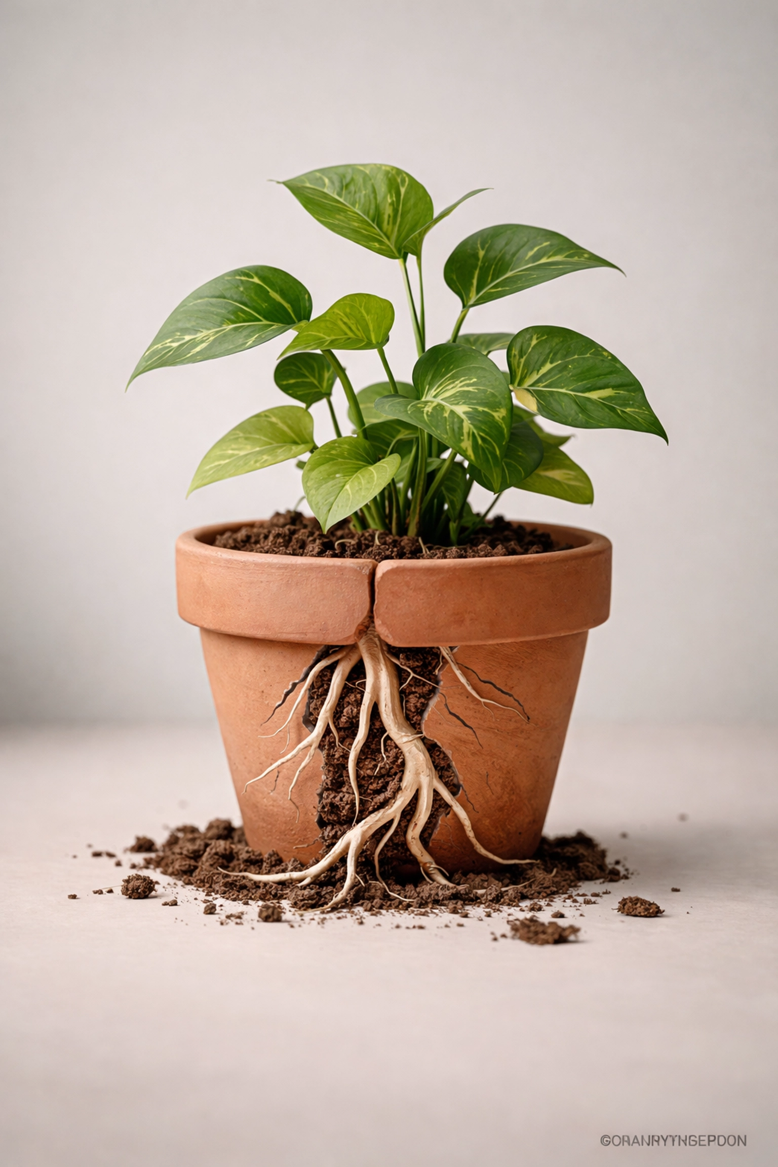 Small plant outgrowing its pot, symbolizing business growth beyond Salesforce Payments limitations