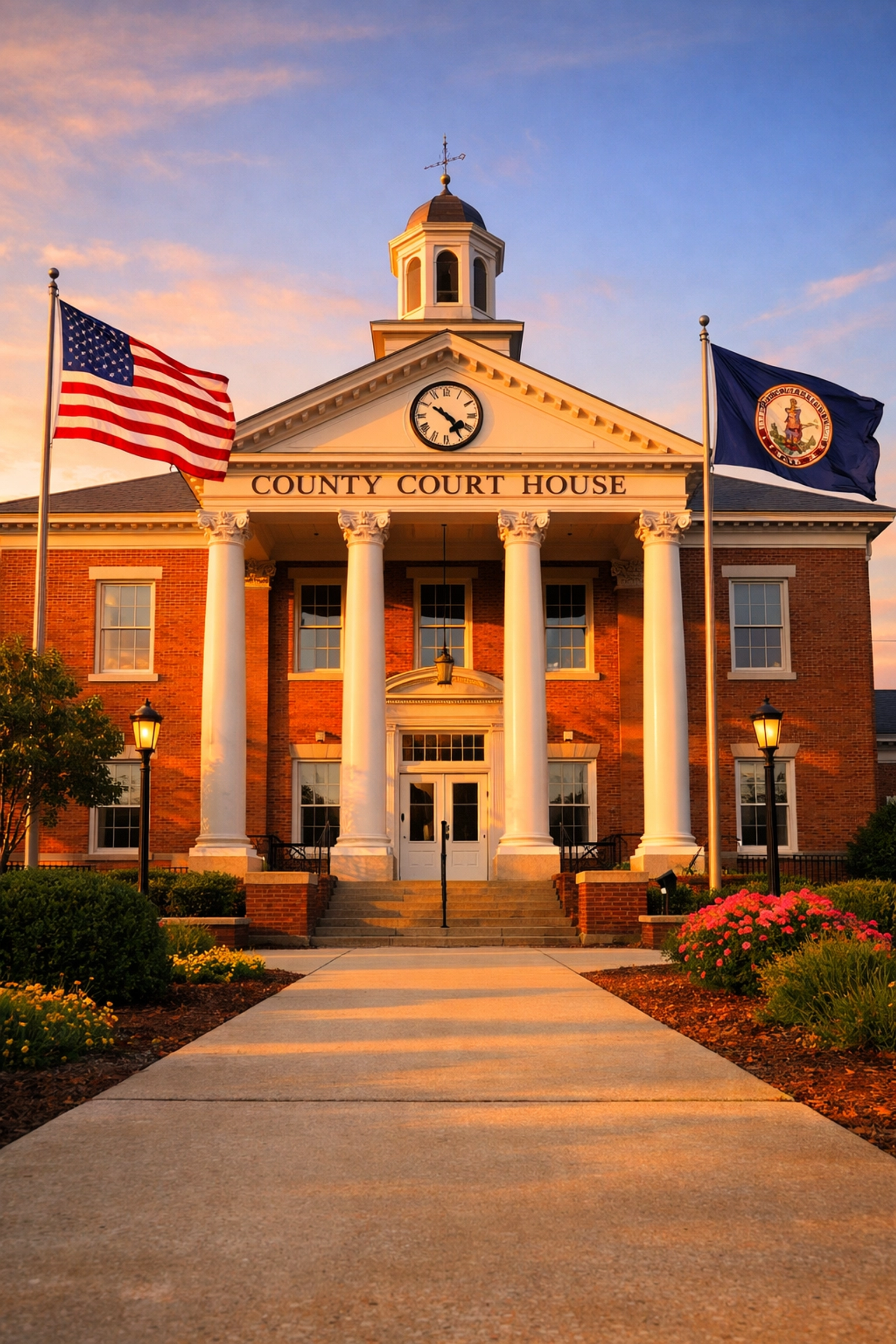 Orange County Virginia courthouse where child support cases are filed and heard