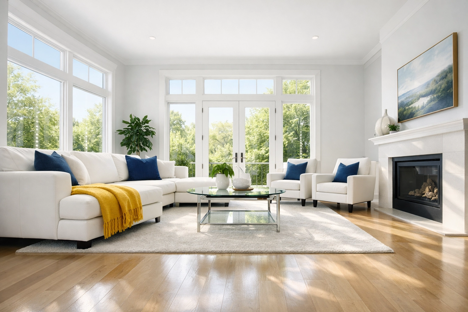 Bright, clean living room in Leominster MA showing the benefits of weekly house cleaning.