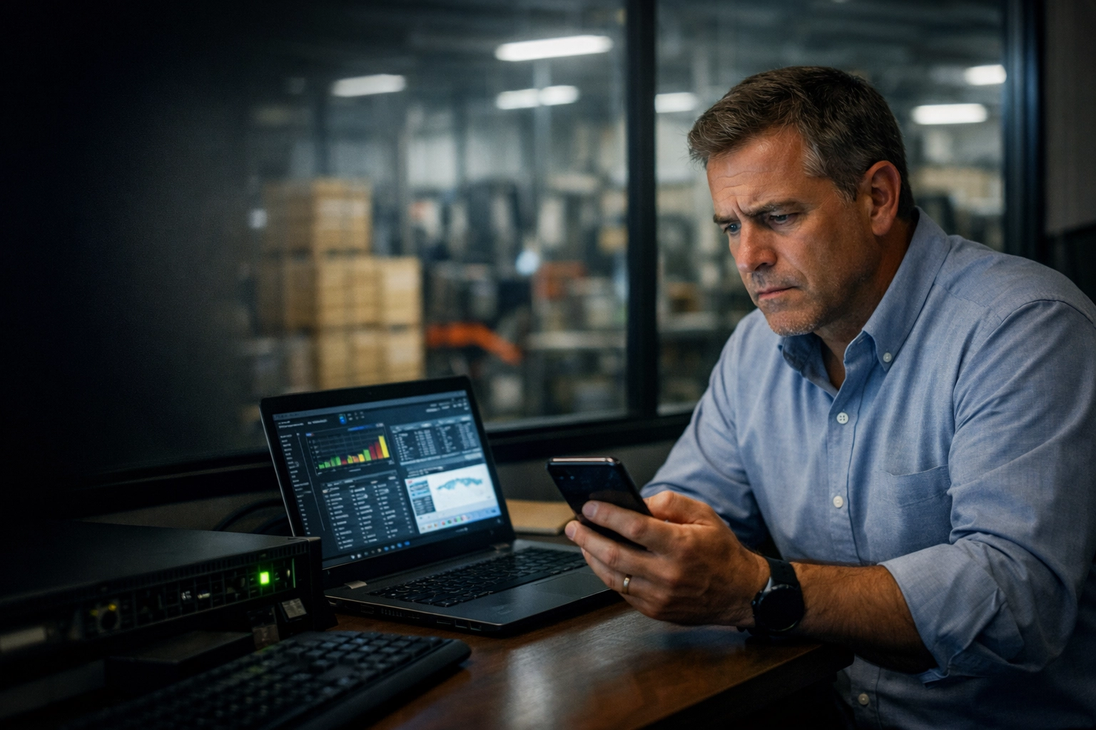 A Lincoln, Nebraska manager verifying a suspicious deepfake request as part of ransomware protection for small business.