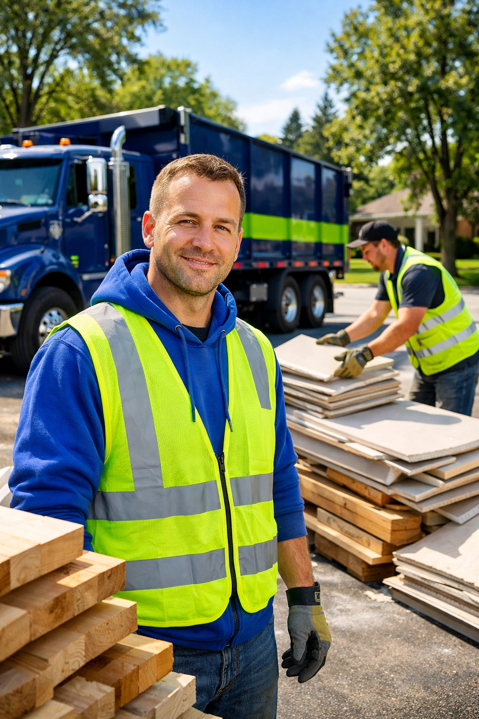 Junk GTA owner Roman performing professional construction waste hauling and site clearing in Richmond Hill.