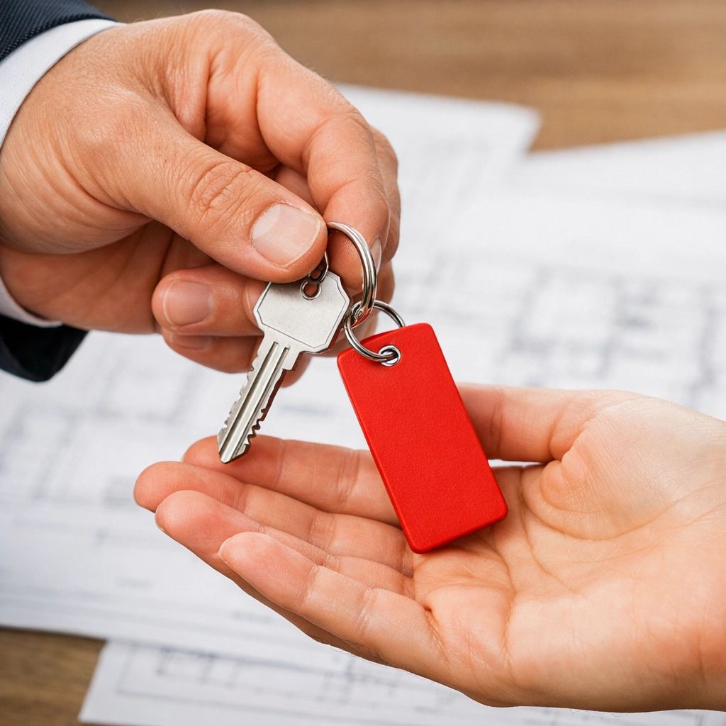 Remise de clés sur plans d'architecte pour la réussite d'un projet de terrain à Québec.