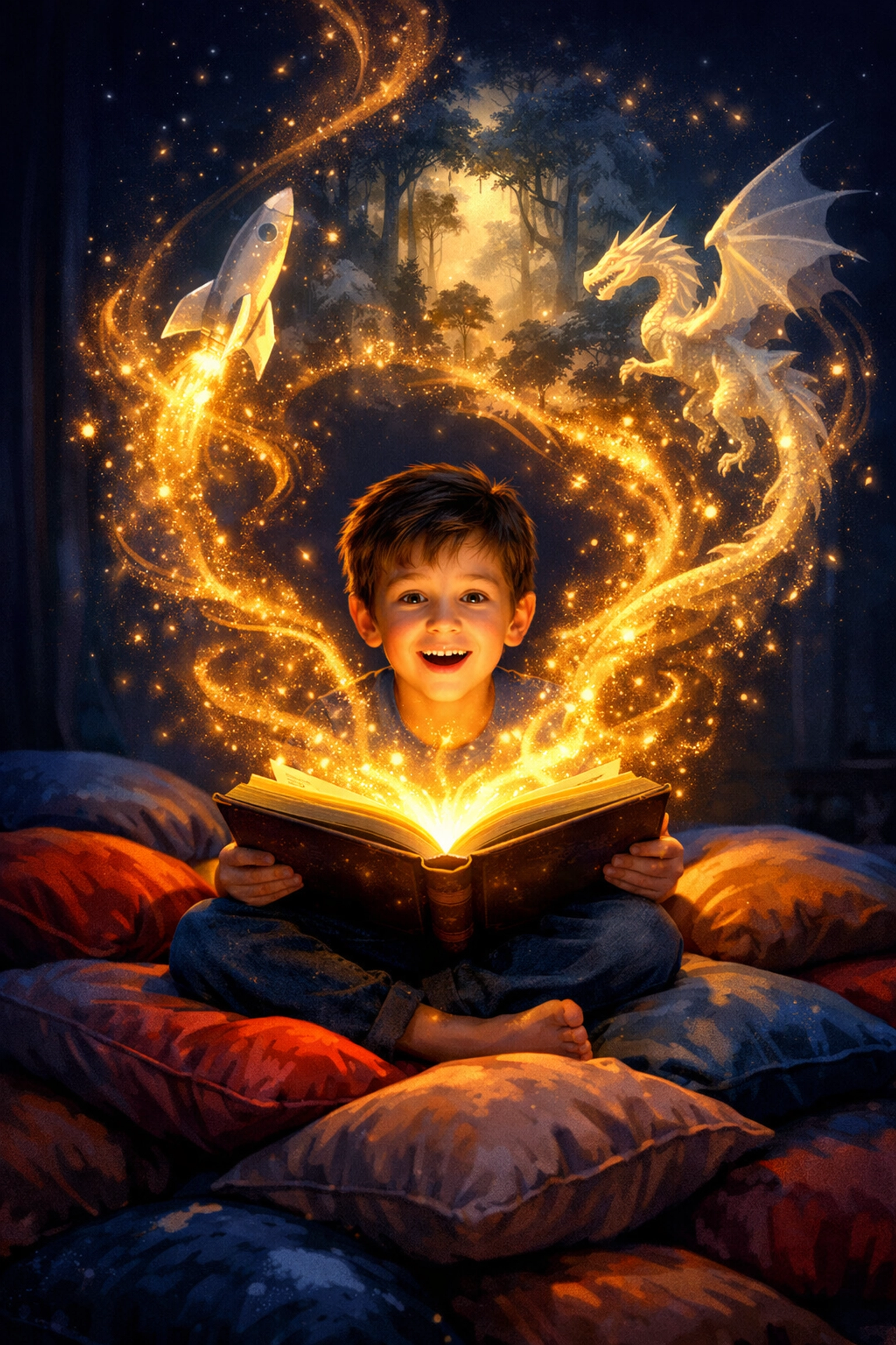 A young boy enjoying dyslexia friendly books for kids that bring stories and imagination to life.