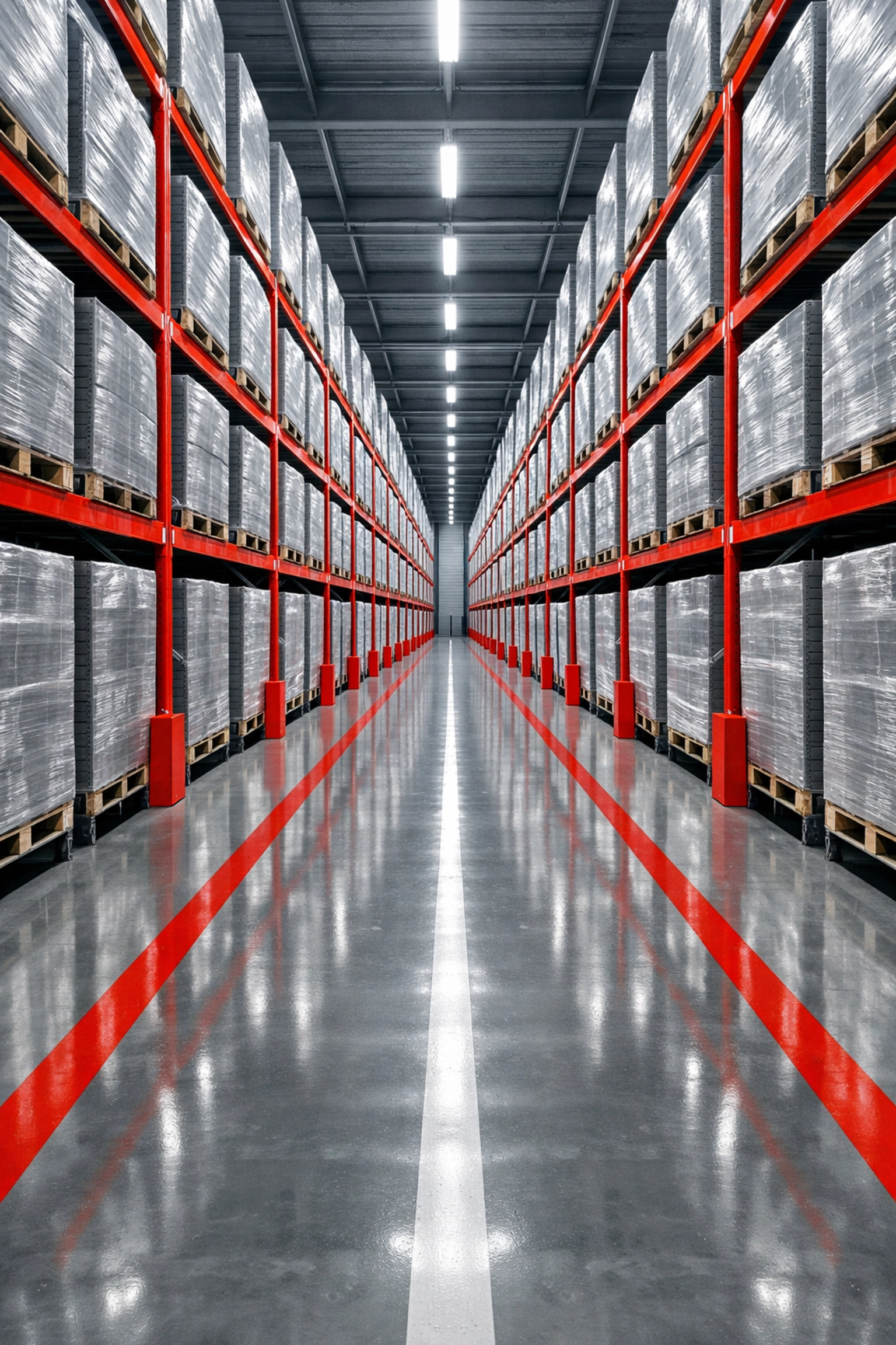 Clean and secure Hertford warehouse facility featuring organized industrial pallet racking for business inventory.