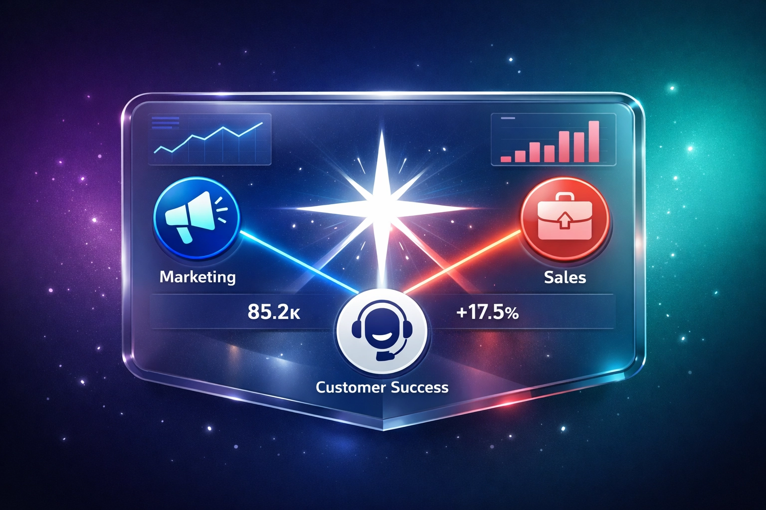 Sales, marketing, and customer success teams aligned around single North Star revenue metric
