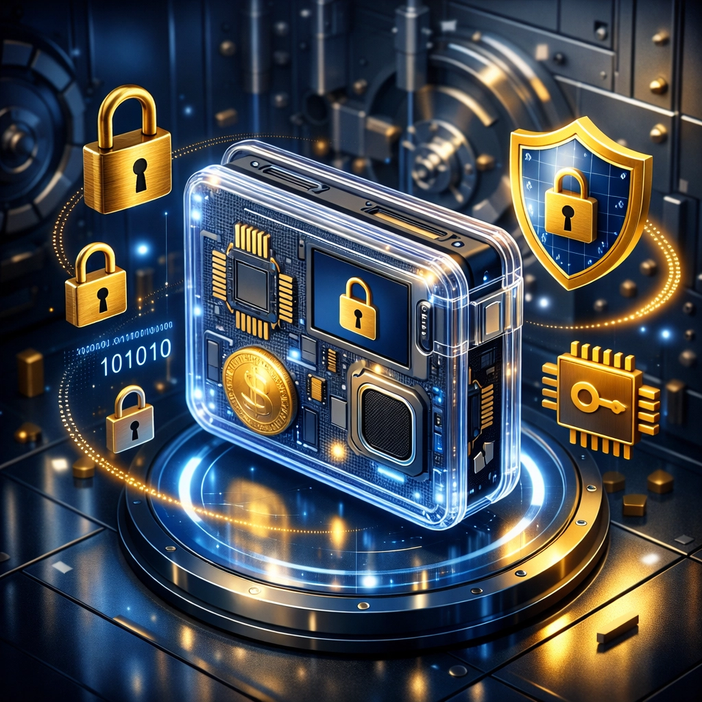 Self-custody crypto wallet with security features for merchant payment processing