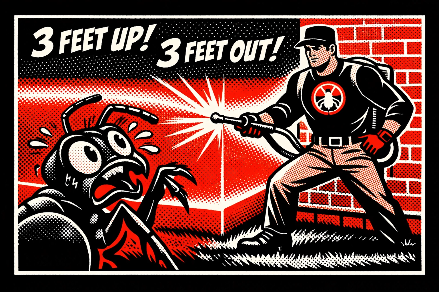 Pest X technician applying a 3x3 barrier for the best pest control in Birmingham AL.