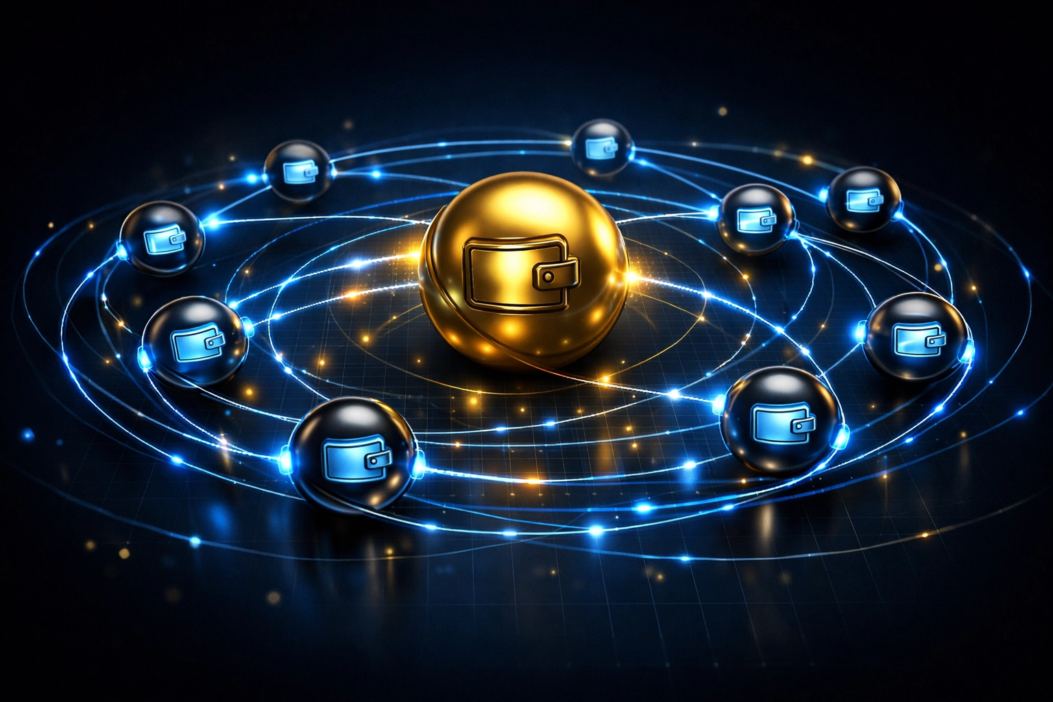 Master wallet network connected to multiple sub-wallets for enterprise merchant payment management