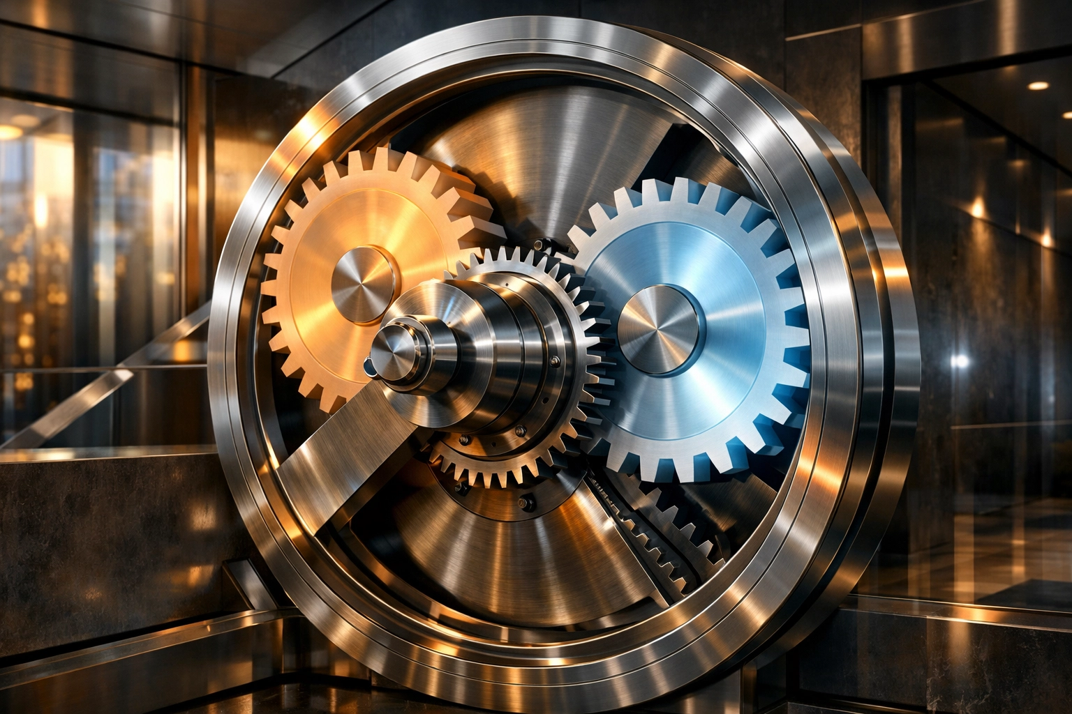 A metallic flywheel mechanism representing a high-performance sales and marketing revenue engine.