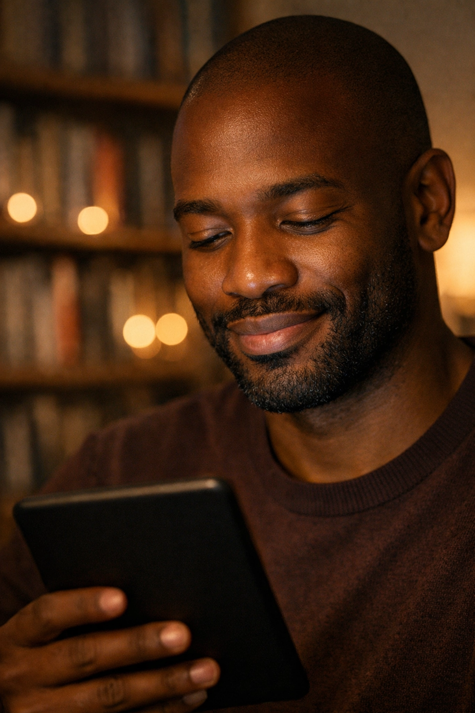 A man reading an MM romance ebook, representing the power of LGBTQ+ stories and fiction.