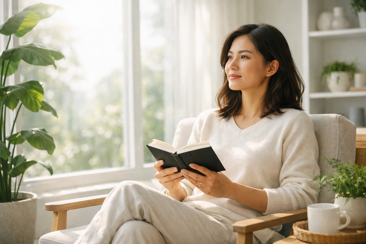 Diverse group of Christians sharing a hopeful sunrise moment together after prayer and Bible reading.