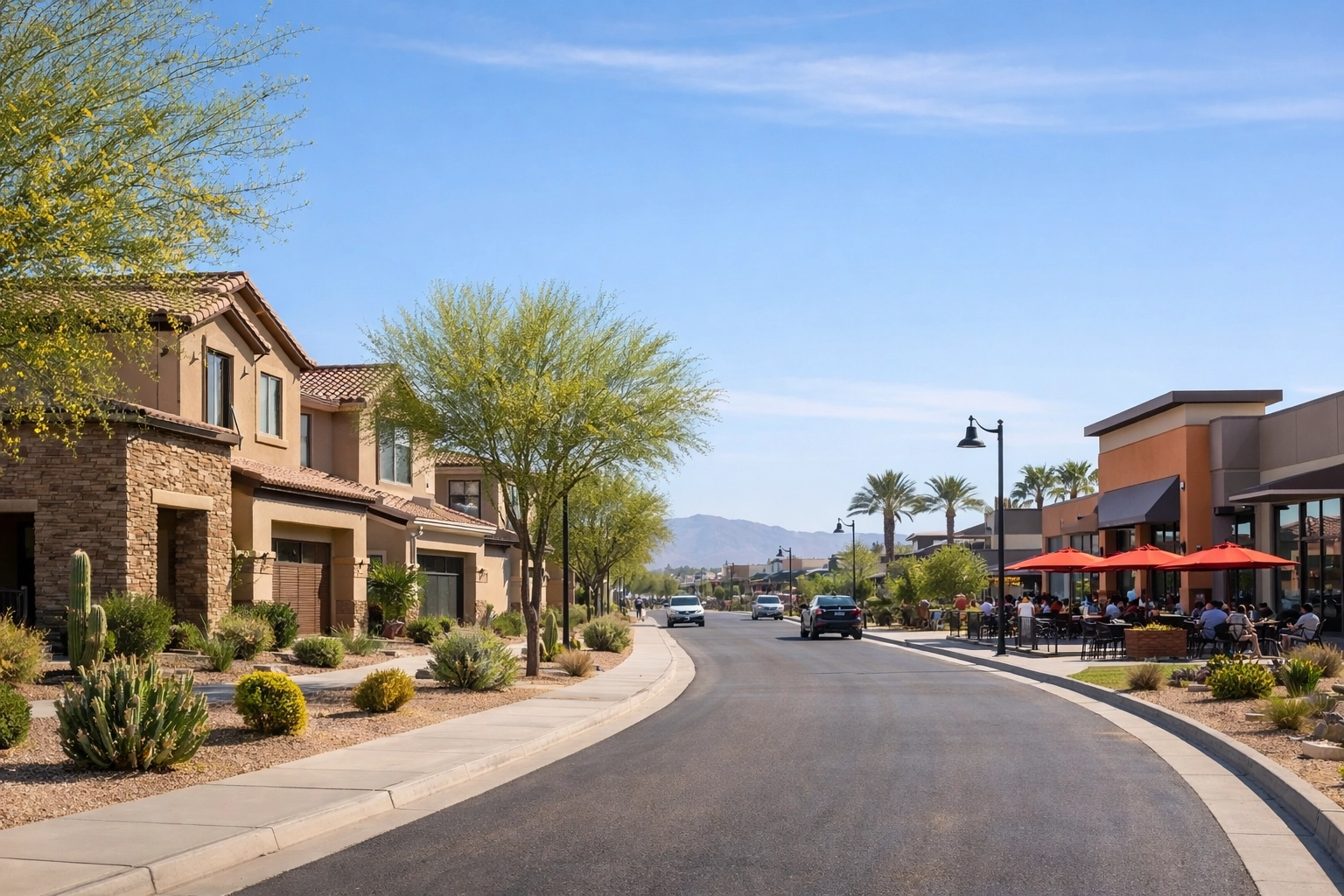 [HERO] Modern Surprise AZ residential community streetscape
