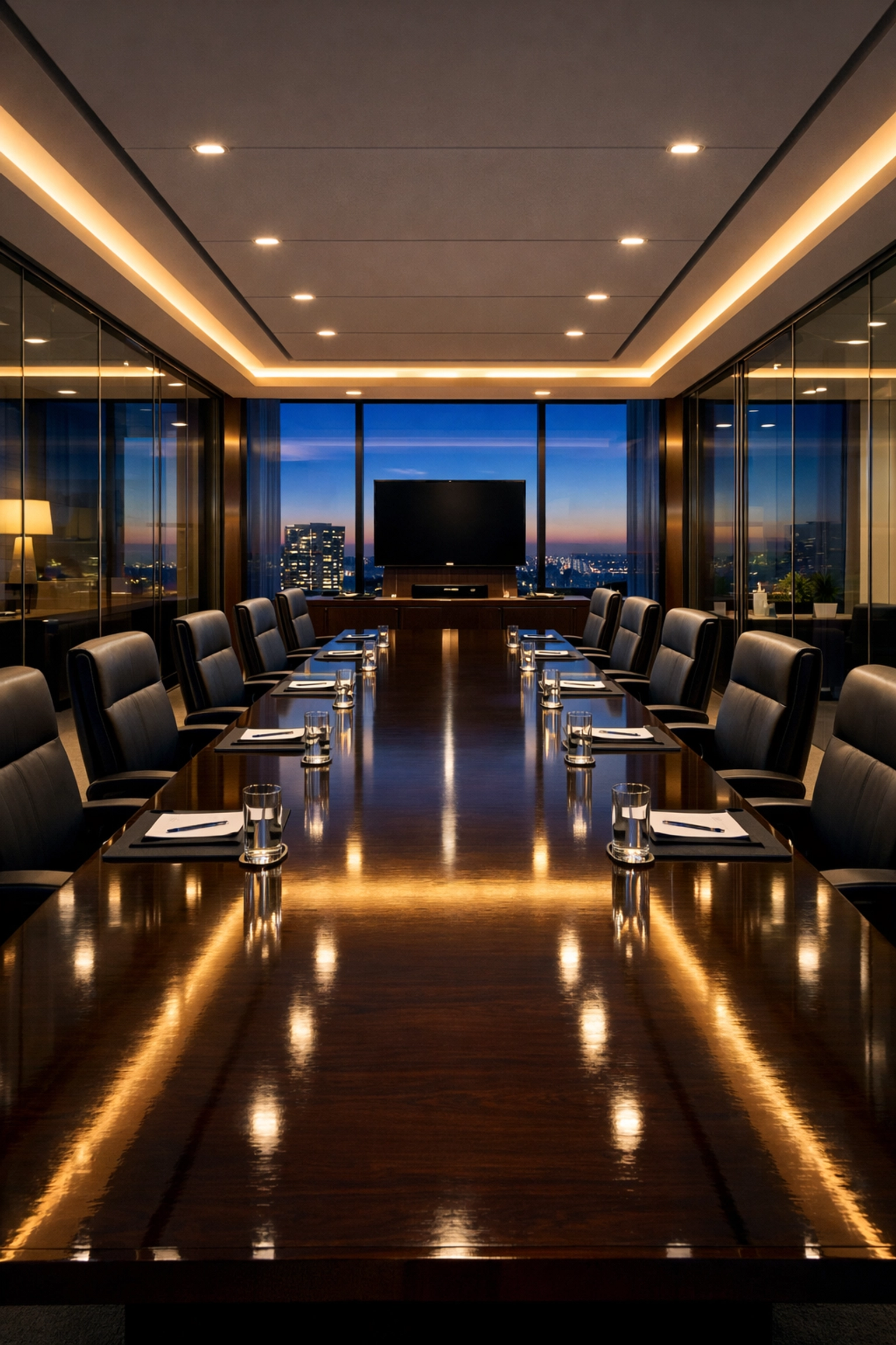 Sanitized corporate conference room representing reliable commercial cleaning services in Maynard, MA.