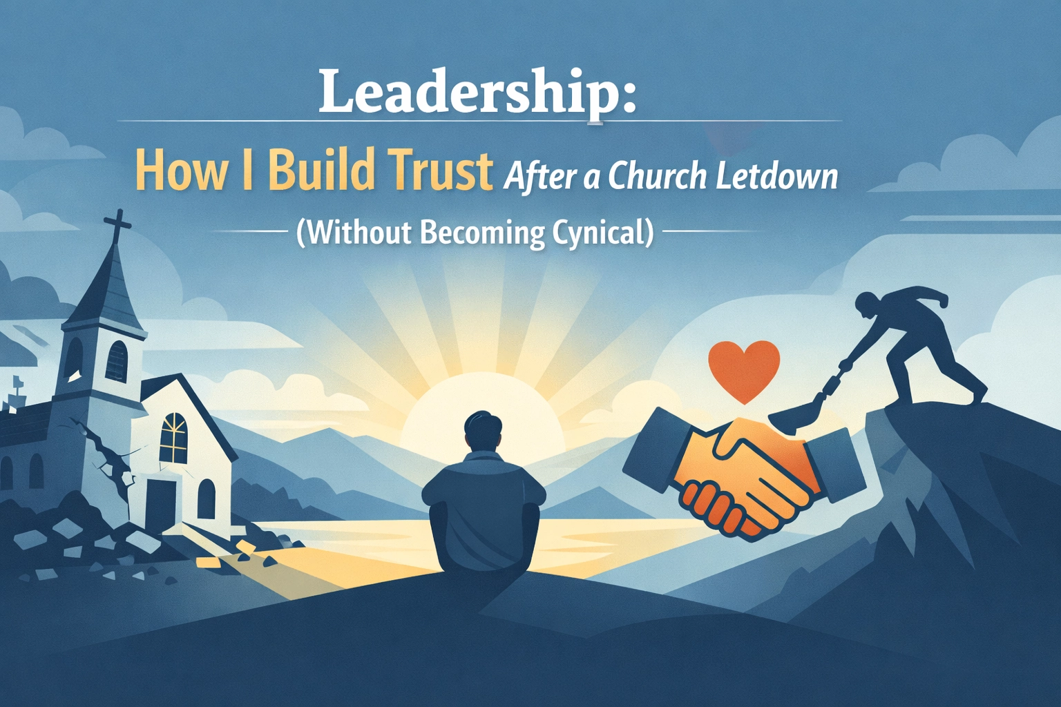 I still remember the Sunday morning I realized I couldn't go back. Not to that building, not to those people, and certainly not with the same open-hearted trust I'd carried for years. The betrayal didn't come from strangers, it came from leaders I'd served alongside, people I'd prayed with, voices I'd trusted to reflect God's heart. And when the illusion shattered, I had a choice: become cynical and close off, or figure out how to rebuild trust without pretending the wound never happened. If you've been let down by church leadership, you know the unique ache that comes with it. It's not just disappointment, it's disorientation. You expected these people to be safe, to lead with integrity, to protect what's sacred. When they don't, the hurt cuts deeper than almost any other kind of betrayal. But here's what I've learned: you can rebuild trust after a church letdown without becoming cynical. It just requires separating your faith in God from your disillusionment with people, and learning to discern wisely instead of trusting blindly.  Separate God From the People Who Failed You  The first step forward is the hardest: recognizing that leaders' failures don't reflect God's faithfulness.  When spiritual leaders disappoint you, the wound feels uniquely painful because you expected them to reflect God's character. You trusted them to steward something holy, and when they didn't, it's easy to collapse the difference between flawed humans and the God they claimed to represent. But God is not the pastor who manipulated you. He's not the elder board that covered up abuse. He's not the worship leader who gossiped behind closed doors. People fail. God doesn't. I had to reaffirm, daily, sometimes hourly, that God is the only one who is always faithful and always trustworthy.  Not because people told me to "just have more faith," but because I needed a secure reference point. Cynicism thrives when you conflate human failure with divine abandonment. The antidote is anchoring yourself to the truth that God's character remains unchanged, even when His representatives get it wrong.  Start With Honest Grief, Not Forced Forgiveness  Don't rush to "move on." I tried that at first. I smiled through the hurt, quoted Romans 8:28, and told myself I just needed to forgive faster. But pretending the betrayal didn't happen only pushed the bitterness deeper. Instead, I gave myself permission to name the wound with clarity.  I journaled the actual events, what was said, what was done, how it impacted me. I prayed angry prayers. I let myself grieve the loss of community, the loss of trust, the loss of what I thought that place represented. The goal wasn't to stay stuck in bitterness. The goal was to process it fully so cynicism didn't calcify into my default posture. Honest grief creates space for real healing. Forced forgiveness just buries the wound where it festers.  Untangle the Lies That Keep You Stuck  Church betrayal often leaves behind internalized distortions. For me, it sounded like: "Setting boundaries makes me unchristian."  Or "Questioning leadership means I lack faith."  Or "If I'm really walking in grace, I should just let this go." These scripts kept me confused and compliant for too long. I needed help, through counseling and honest conversations with trustworthy mentors, to distinguish between spiritualized manipulation and actual biblical truth. Here's what I learned to replace those lies with: Forgiveness means releasing my desire for revenge, it doesn't mean pretending boundaries aren't necessary. Questioning leaders who act without accountability is wisdom, not rebellion. Grace doesn't mean tolerating harm. It means extending mercy while protecting what's sacred. Cognitive clarity prevents cynicism. When you can see the problem wasn't faith itself but how it was weaponized, you stop blaming God and start discerning the difference between healthy leadership and toxic control.  Rebuild Trust Through Observable Change, Not Words  The path forward isn't trusting everyone again, it's learning to discern wisely.  I don't give blind trust anymore. I watch for consistent evidence over time: Do leaders demonstrate humility? Do they welcome accountability? Do they repair harm or just defend their reputation? Trust now becomes less about "giving people the benefit of the doubt" and more about evaluating fruit. Jesus said you'll know people by their fruit, and I take that seriously now. I test trust in small doses first. I watch how leaders respond to correction, how they treat people with less power, how they handle their mistakes. And I give myself full permission to walk away from relationships that replicate old patterns. That's not cynicism, that's discernment.  Establish Boundaries as Acts of Wisdom  Boundaries saved me from bitterness. I stopped engaging in theological debates over my pain. I limited contact with people who minimized what happened. I chose new communities carefully, prioritizing places with transparent accountability structures. Some people called it bitterness. I call it self-preservation. Boundaries aren't signs of cynicism, they're acts of freedom.  Cynicism assumes everyone will disappoint you and closes off connection entirely. Healthy caution means staying open to people who prove themselves trustworthy over time, while protecting yourself from those who don't. I no longer feel guilty for saying no. I don't owe toxic systems my presence, my labor, or my silence. And neither do you.  Reconnect With Christ Before Returning to Community  If church was the source of your hurt, don't immediately push yourself back into that environment. I took a season to focus on my direct relationship with Christ: no programs, no performance, no crowds. Just me, the Scriptures, and honest prayer. I spent a lot of time in the Psalms, where people poured out raw struggle and anger before God. I brought my questions, my grief, my confusion. And slowly, I found that Christ could hold my pain without defending the people who caused it. Only after that foundation was restored did I consider gradual re-engagement with community. I started small: a discipleship group with two trustworthy people, online sermons from churches with solid teaching and transparent leadership. I let myself take it slow. There's no timeline for this. Rushing back into community before you've reconnected with Christ just sets you up for more disillusionment.  The Difference Between Healthy Caution and Cynicism  Here's the line: Cynicism assumes everyone will fail you and closes off entirely. Healthy caution stays open to people who prove themselves over time, while maintaining wise boundaries. I'm not cynical, but I'm also not naïve anymore. I don't assume good intentions just because someone holds a title. I don't confuse charisma with character. I don't mistake smooth words for actual repentance. But I also haven't given up on community. I've found safe people: leaders who welcome questions, friends who honor boundaries, spaces where accountability is expected, not resented. They exist. It just takes time and discernment to find them.  Takeaway / Next Step  If you're rebuilding trust after a church letdown, start here: Reaffirm that God's faithfulness is separate from people's failures.  Anchor yourself to Him, not institutions. Give yourself permission to grieve honestly.  Don't rush forgiveness or pretend the wound doesn't exist. Identify and replace the lies  that keep you stuck in confusion or compliance. Test trust in small doses  and watch for consistent fruit over time. Establish clear boundaries  as acts of wisdom, not bitterness. Reconnect with Christ first  before rushing back into community. You don't have to choose between cynicism and blind trust. There's a third option: discernment rooted in God's truth, protected by healthy boundaries, and open to real connection when it's safe. If this resonated with you, I'd love to hear your story: feel free to reach out to me on the site.  Browsing helps raise funds for families who have lost children through Google AdSense at no cost to you. For solid biblical teaching and a community committed to authentic faith, check out Boundless Online Church : you can access content privately or sign up to connect deeper. And if this post helped, share it with someone else who's navigating trust after betrayal. We all need to know we're not alone in this.