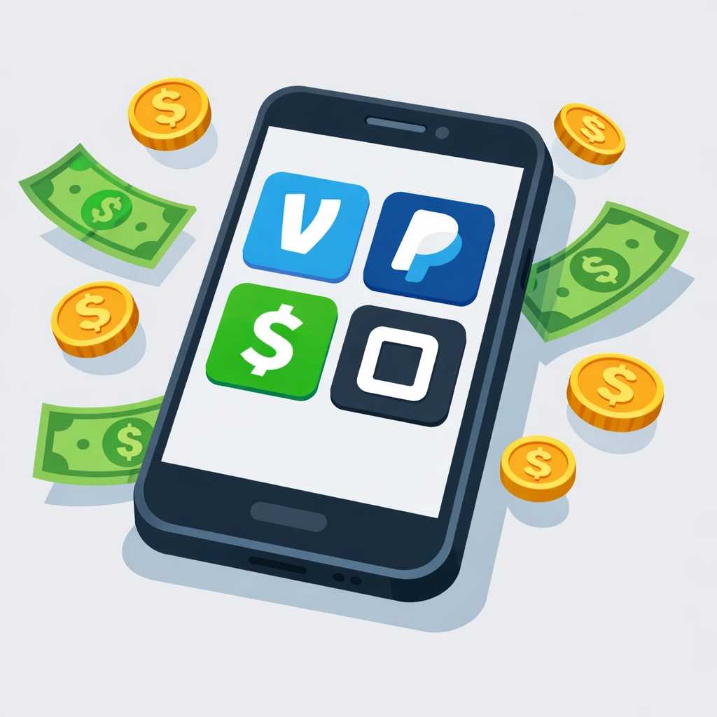 Payment apps like Venmo, PayPal, Cash App, and Square used by gig workers for side income