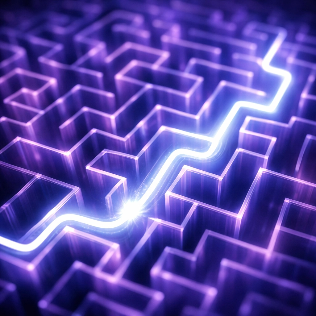 Illuminated pathway symbolizing user navigation and GA4 path exploration reports.