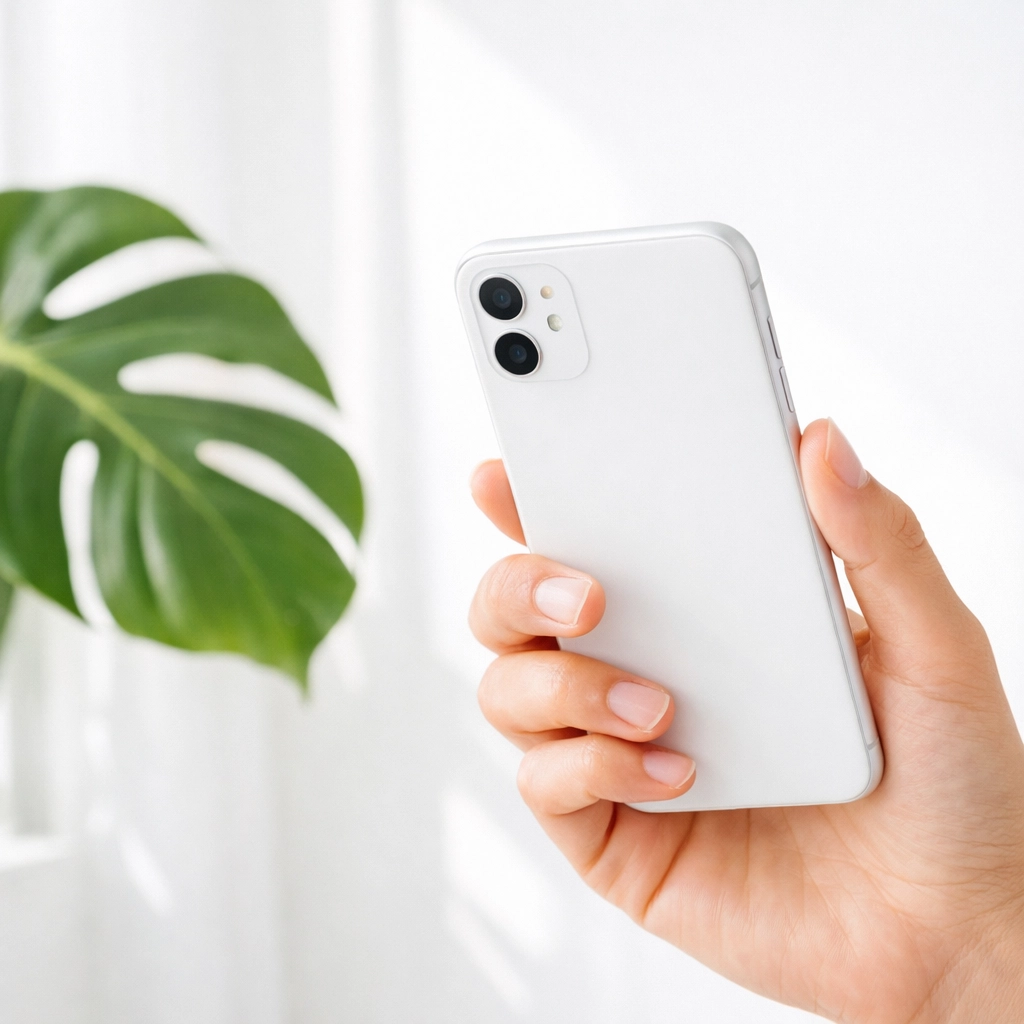 A hand holding a smartphone highlighting mobile responsiveness for local SEO on a business website.