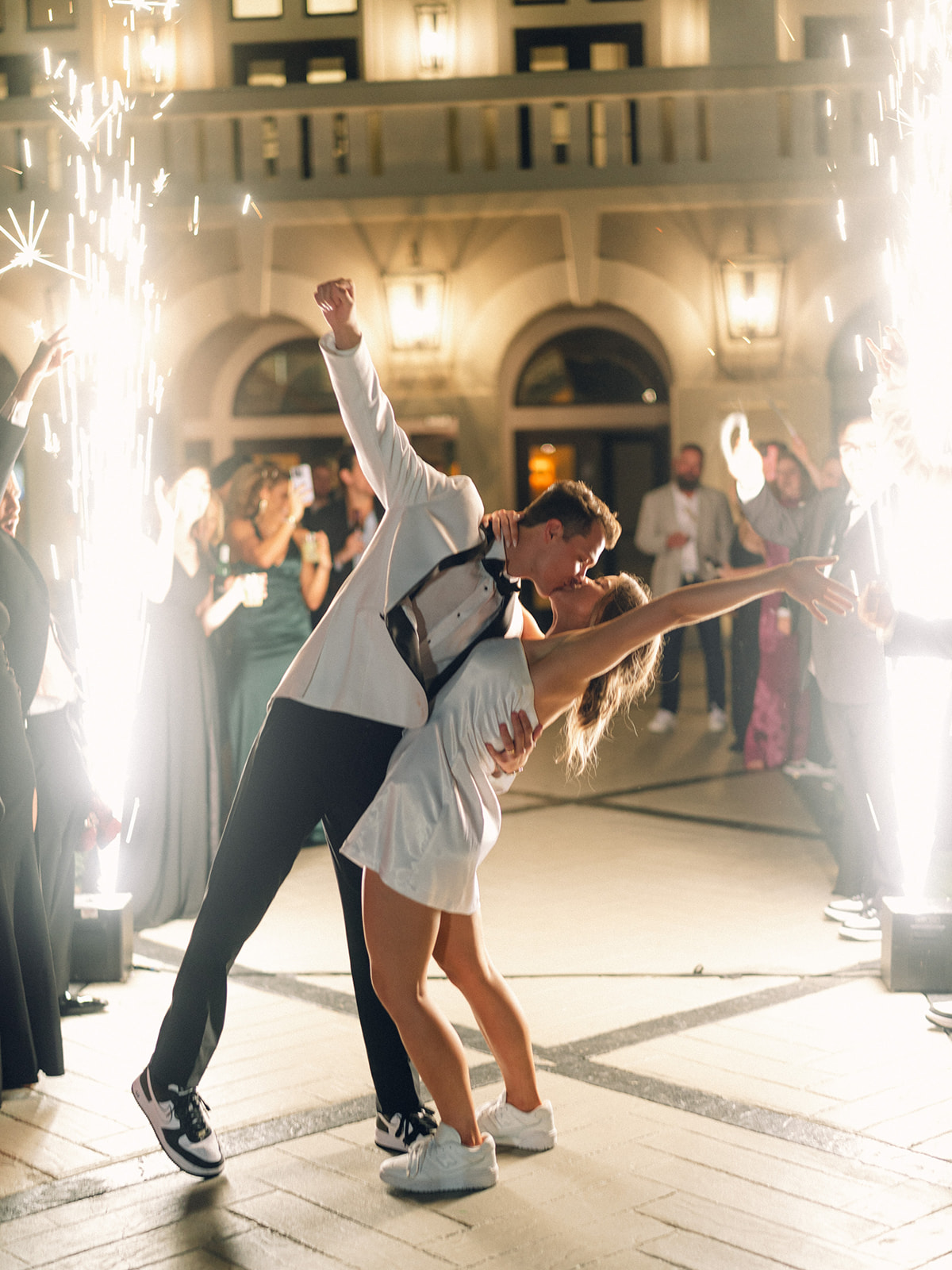Dramatic Wedding Dip and Kiss