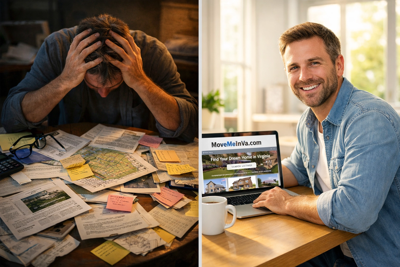 Comparison of traditional home buying process versus modern AI-powered home search tools