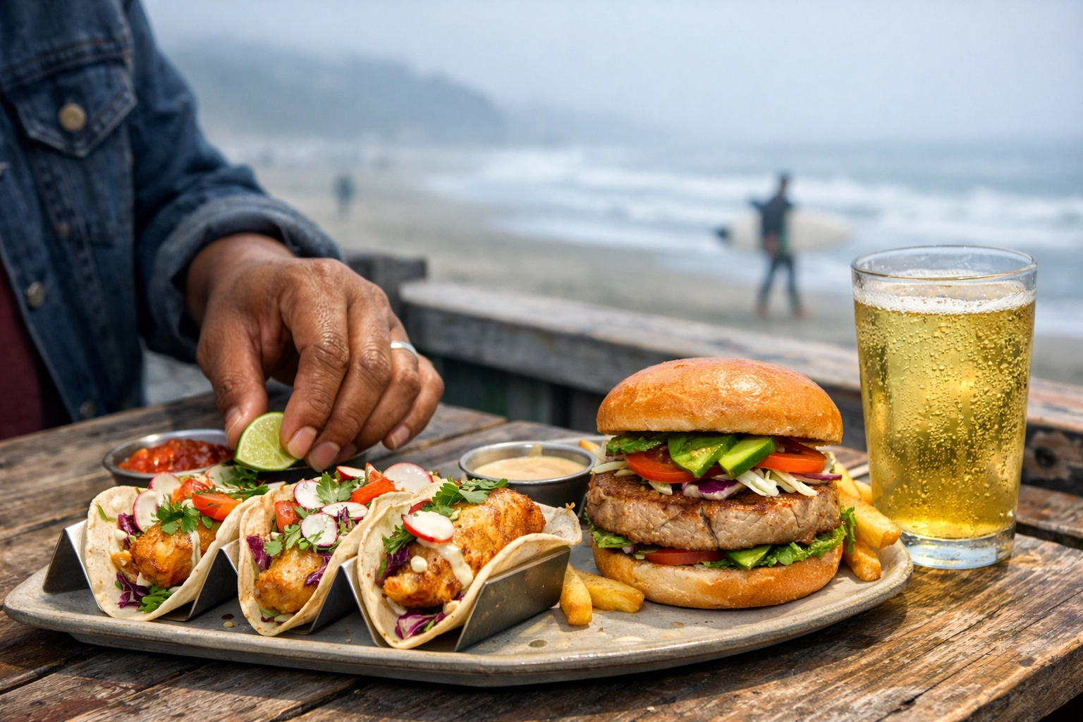 Delicious fish tacos and fresh seafood at Hook Fish Co in the Outer Sunset neighborhood.