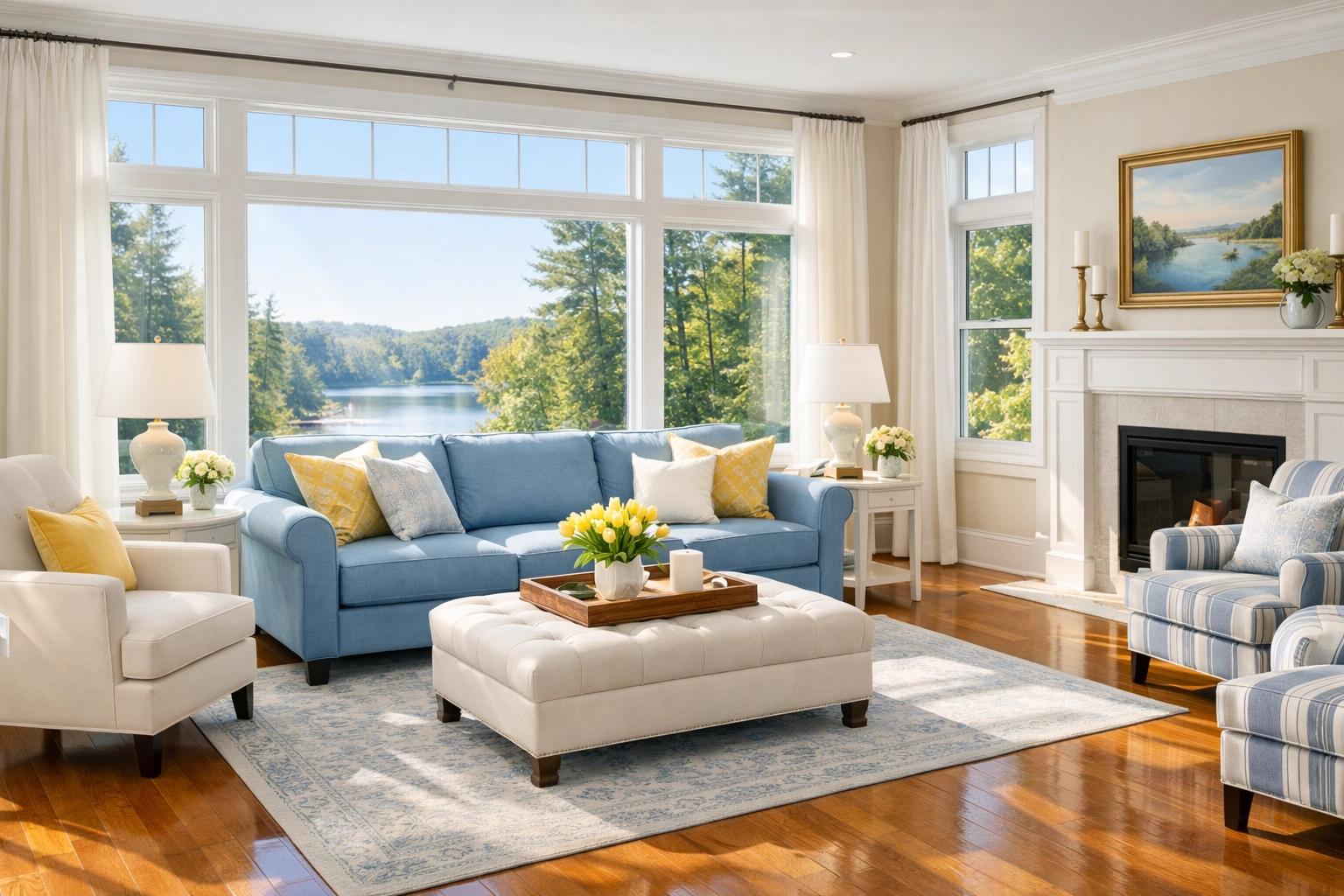 A spotless Sudbury living room illustrating the maintenance sweet spot of weekly house cleaning.