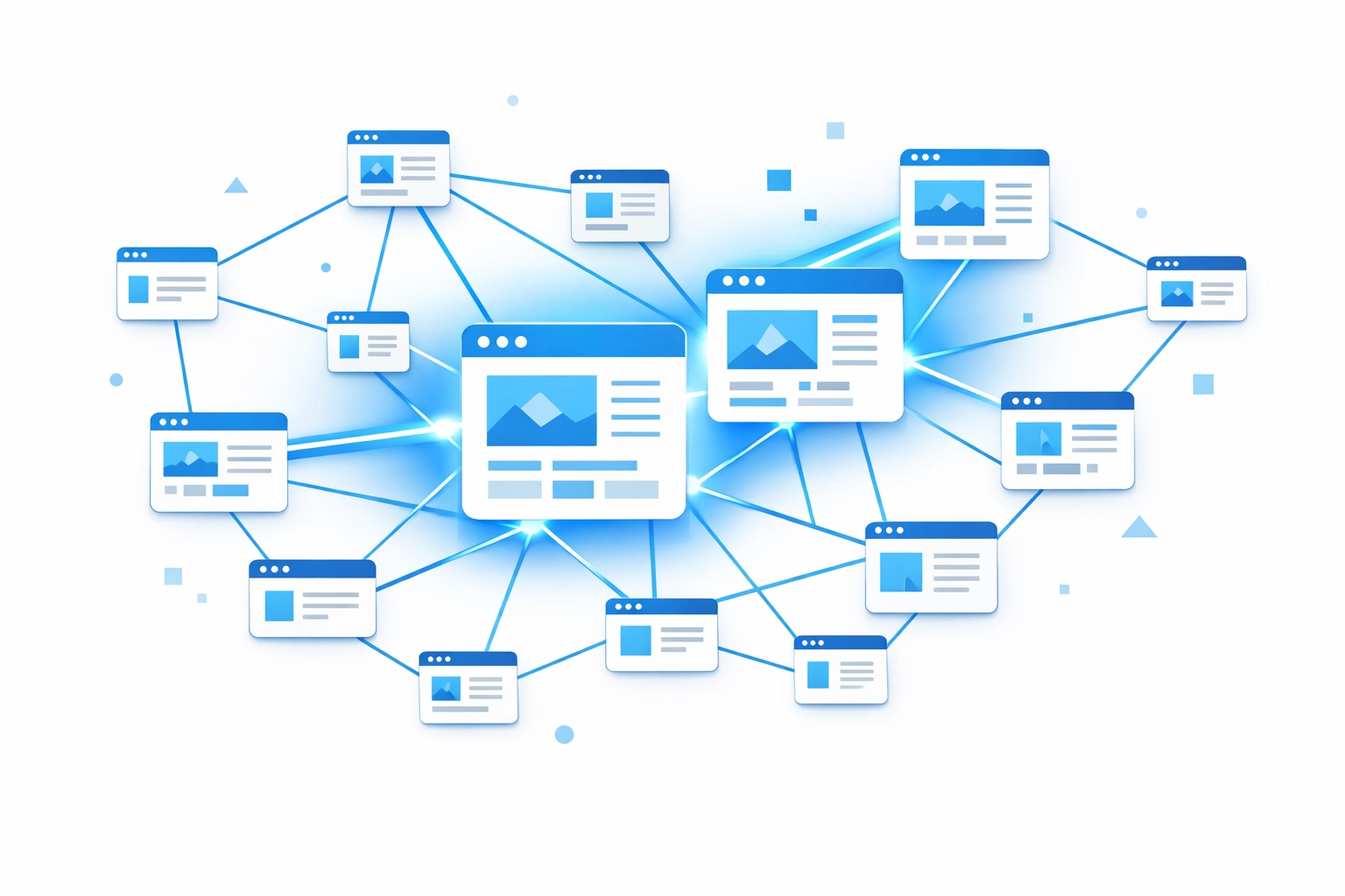 Internal linking strategy diagram showing interconnected website pages for SEO optimization